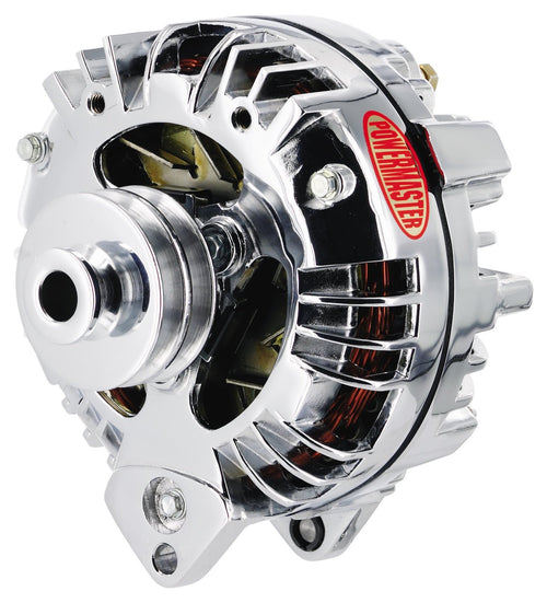 Alt Chrysler Powermaster Chrome 100A 2V Pulley Squareback Double Field Ext Regulated