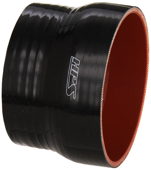 HPS Silicone HTSR-400-450-BLK High Temperature 4-ply Reinforced Reducer Coupler Hose, 40 PSI Maximum Pressure, 3" Length, 4" > 4-1/2" ID, Black