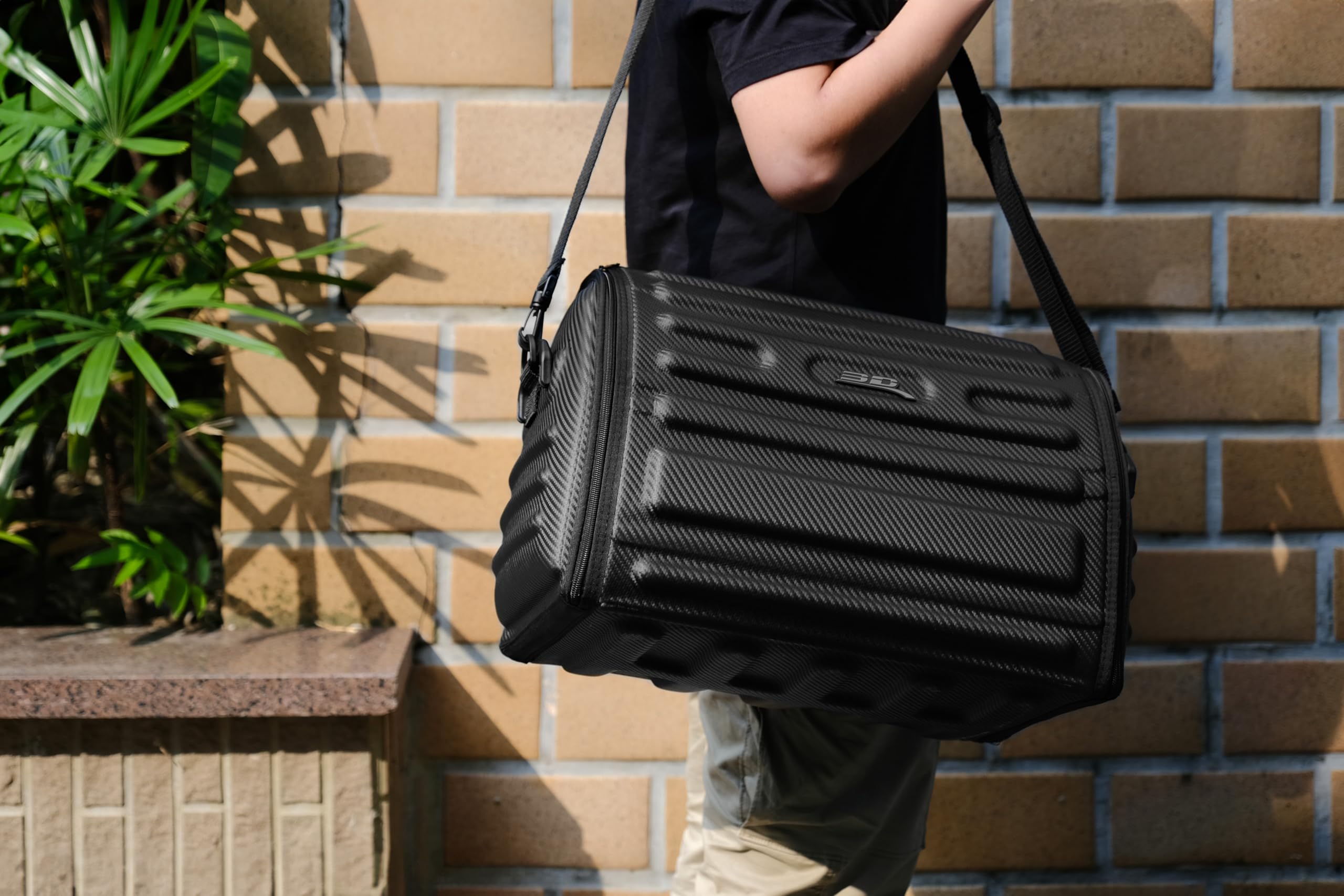 3D MAXpider Trunk Organizer Custom Fit Car (Black) - Handy Carbon Fiber (M) 18"x12"x12"