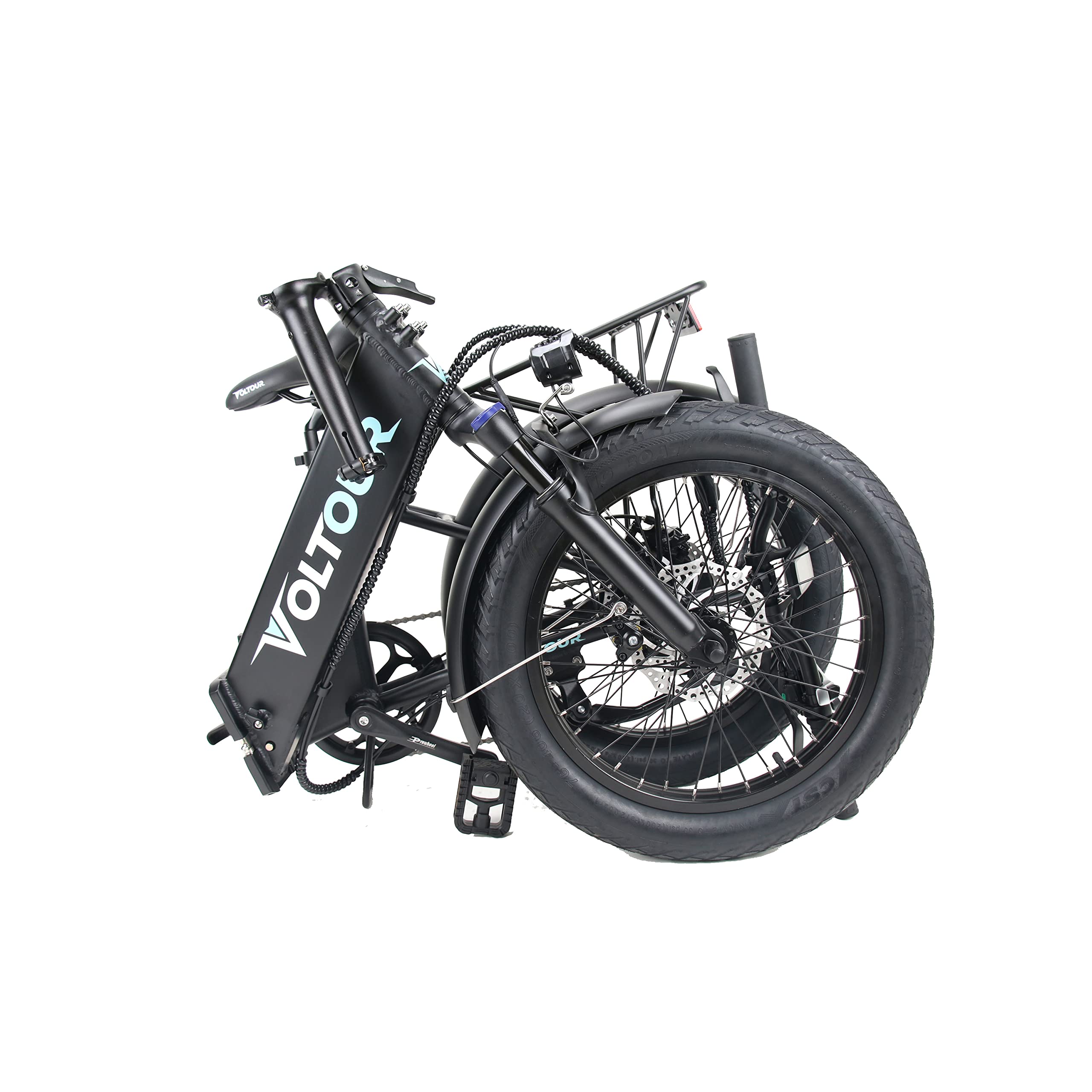 20" Folding E-Bike Voltour 320-STFDBLK with Step Thru Frame - 500W, Black