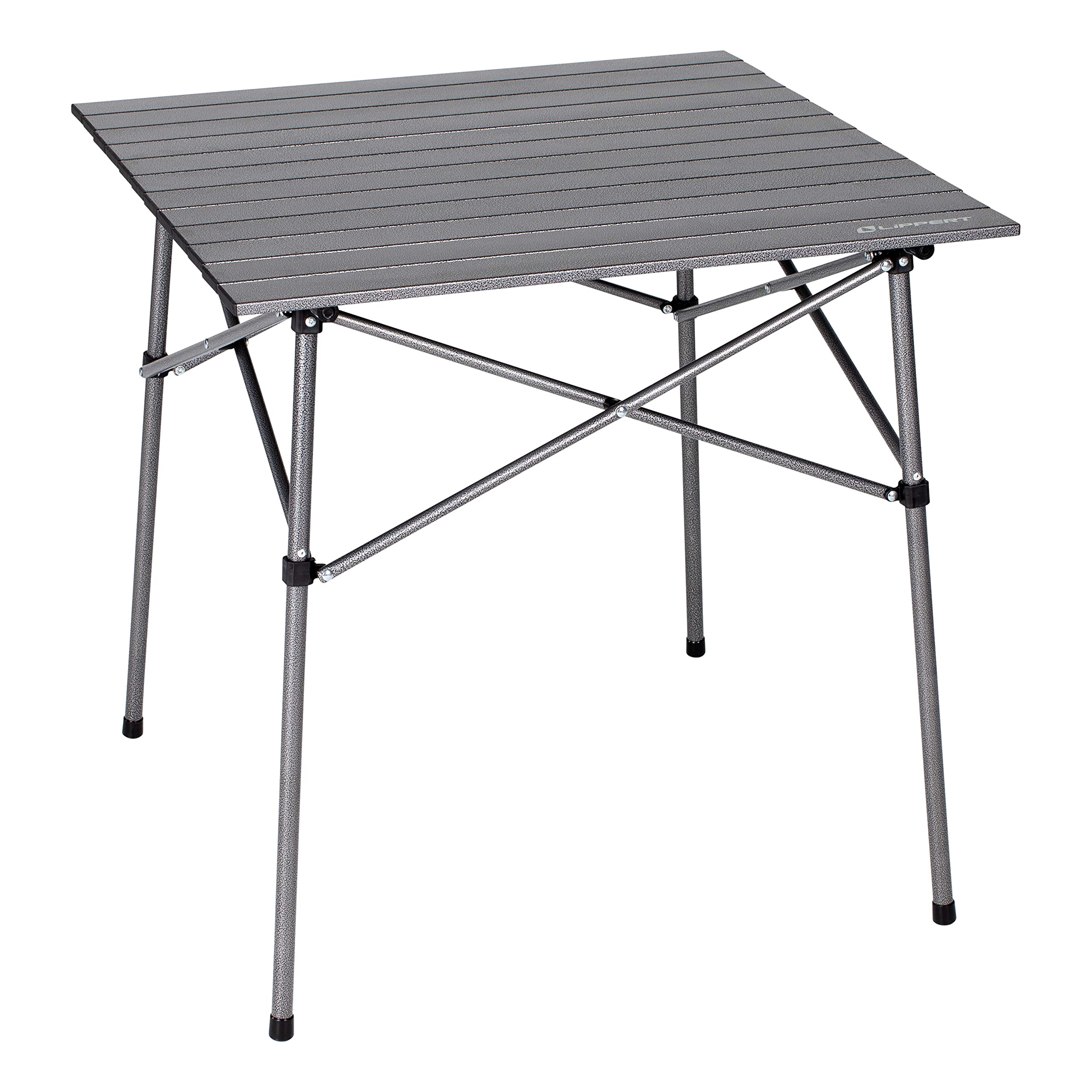 Lippert HD Hybrid Camp Table Foldable with Carry Bag White 27 1/2” x 27 1/2” x 27 1/2" (H x W x D),Hammer Grey
