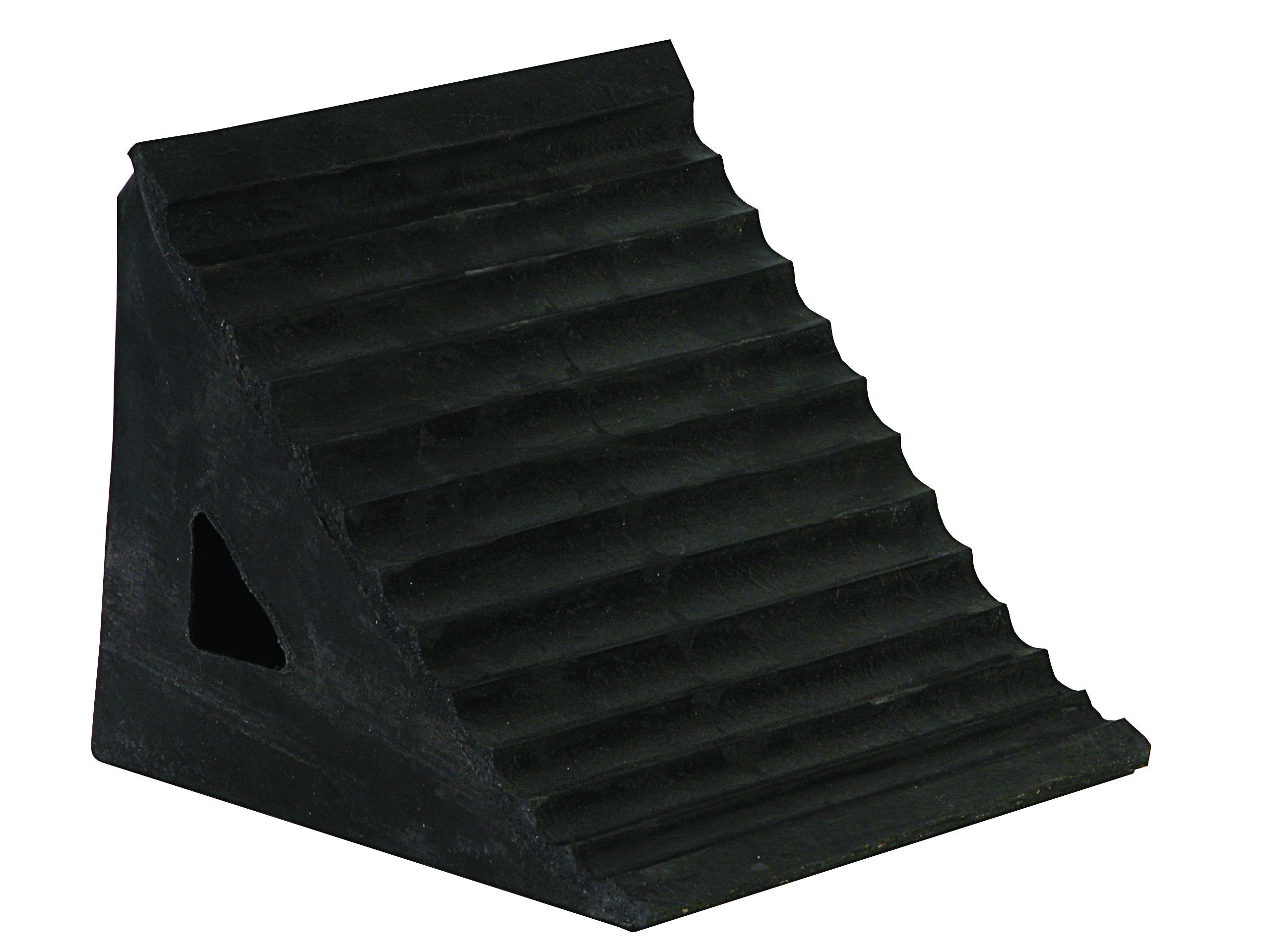 Rubber Buyers Products WC796R Wheel Chock Reinforced with Chain Eye, 7 x 9.5 x 7 in, Sun, Oil & Salt Resistant, Keeps Vehicles & Trailers in Place, Heavy Duty Wheel Chocks for Cars, Trucks & RVs