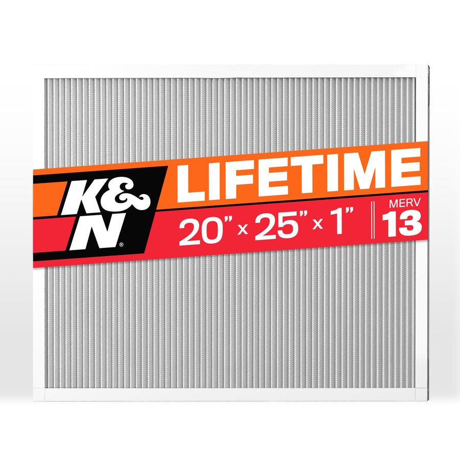 K&N HVAC Furnace Air Filter 20X25X1, Lasts a Lifetime, Washable, Merv 13, the Last Filter You Will Ever Buy, Breathe Safely at Home or in the Office, HVC-13-12025