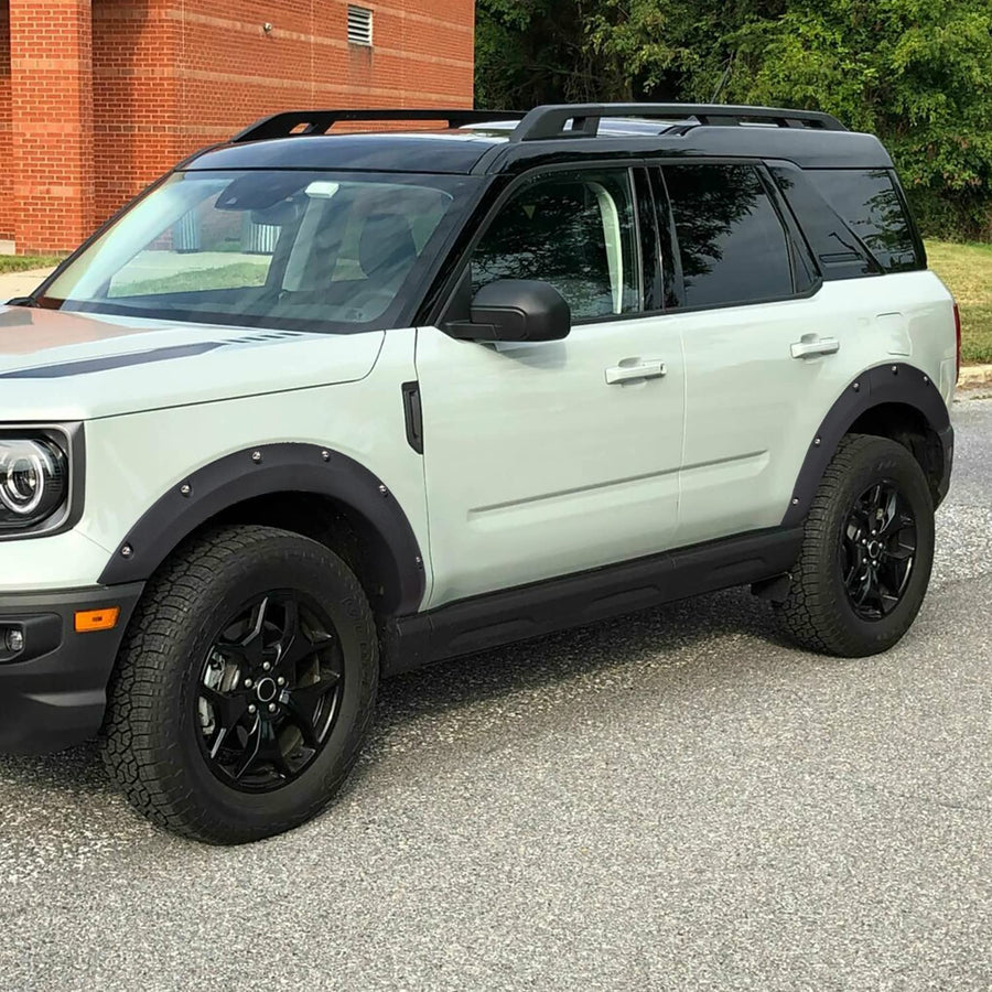 4PC Spec-D Tuning Front + Rear Textured Bolt On Pocket Style Fender Flares Compatible with 2021-2022 Ford Bronco Sport