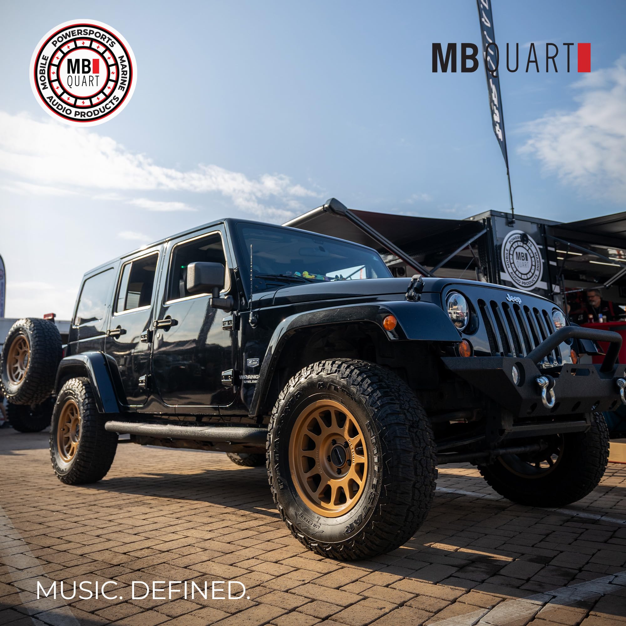 MB Quart Jeep Wrangler JL/Gladiator JT MBQJ-48HRGB Rear Soundbar with 8-Inch Compression Horn Speakers, Titanium Tweeters, RGB Light, Car Stereo Kit