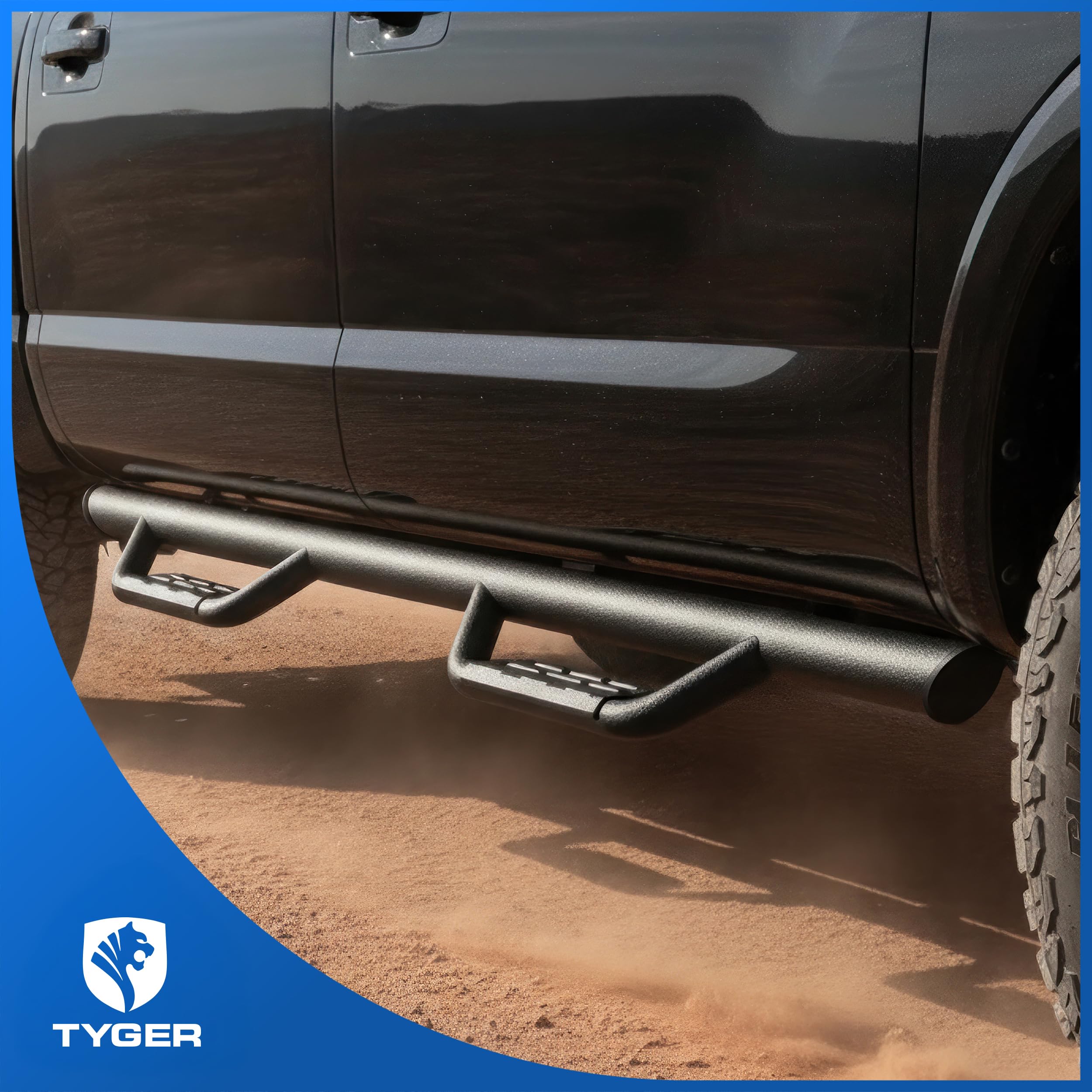 Tyger Auto Running Boards Tyger Access Compatible with 2004-2015/2017-2024 Nissan Titan; 2016-2024 Titan XD | Crew Cab | TG-AS2N24035 | Textured Black Drop Step Rail