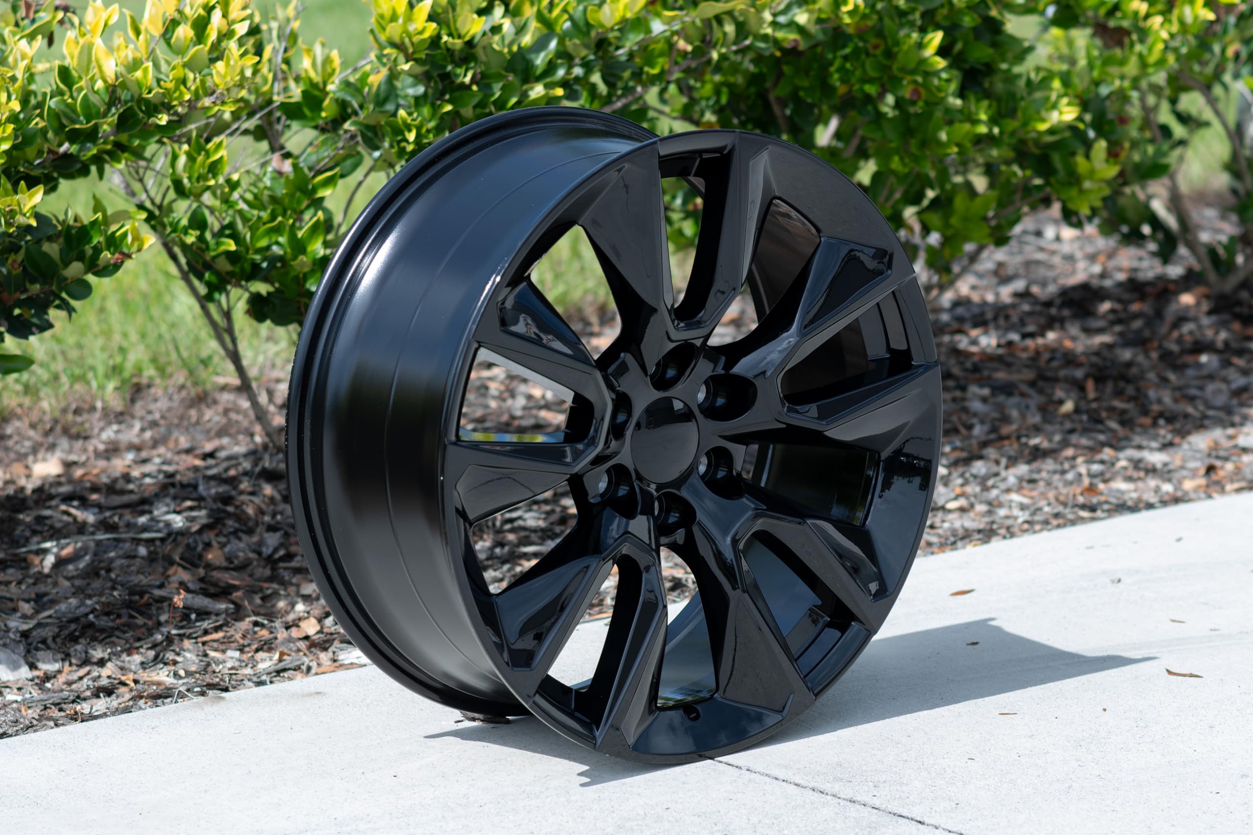 22 Inch OE Wheels CV32 Rim Fits Silverado 1500 Style 6x139.7 22x9 Gloss Black - Hollander 5916 (1)