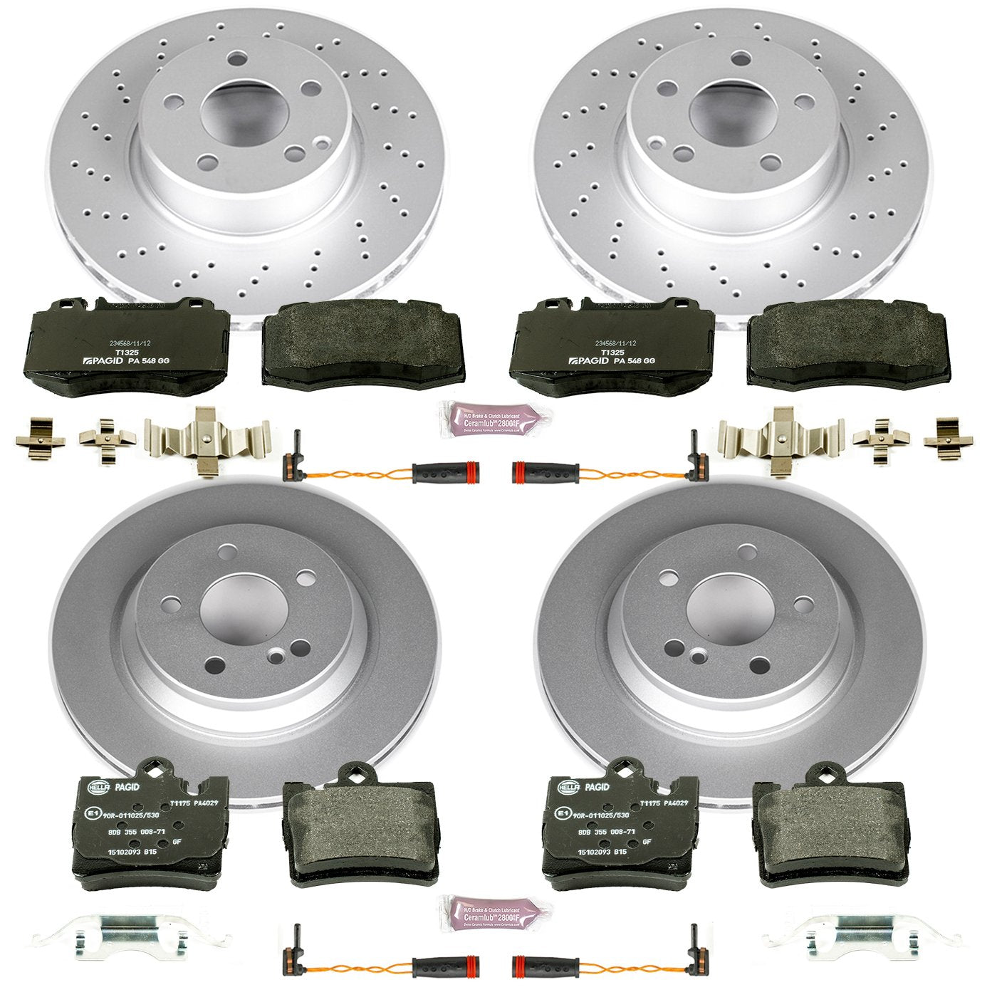 Euro-Stop Power Stop Brake Kit Front and Rear For Mercedes-Benz S430 2003, S500 2002-2003 [Model Specific]