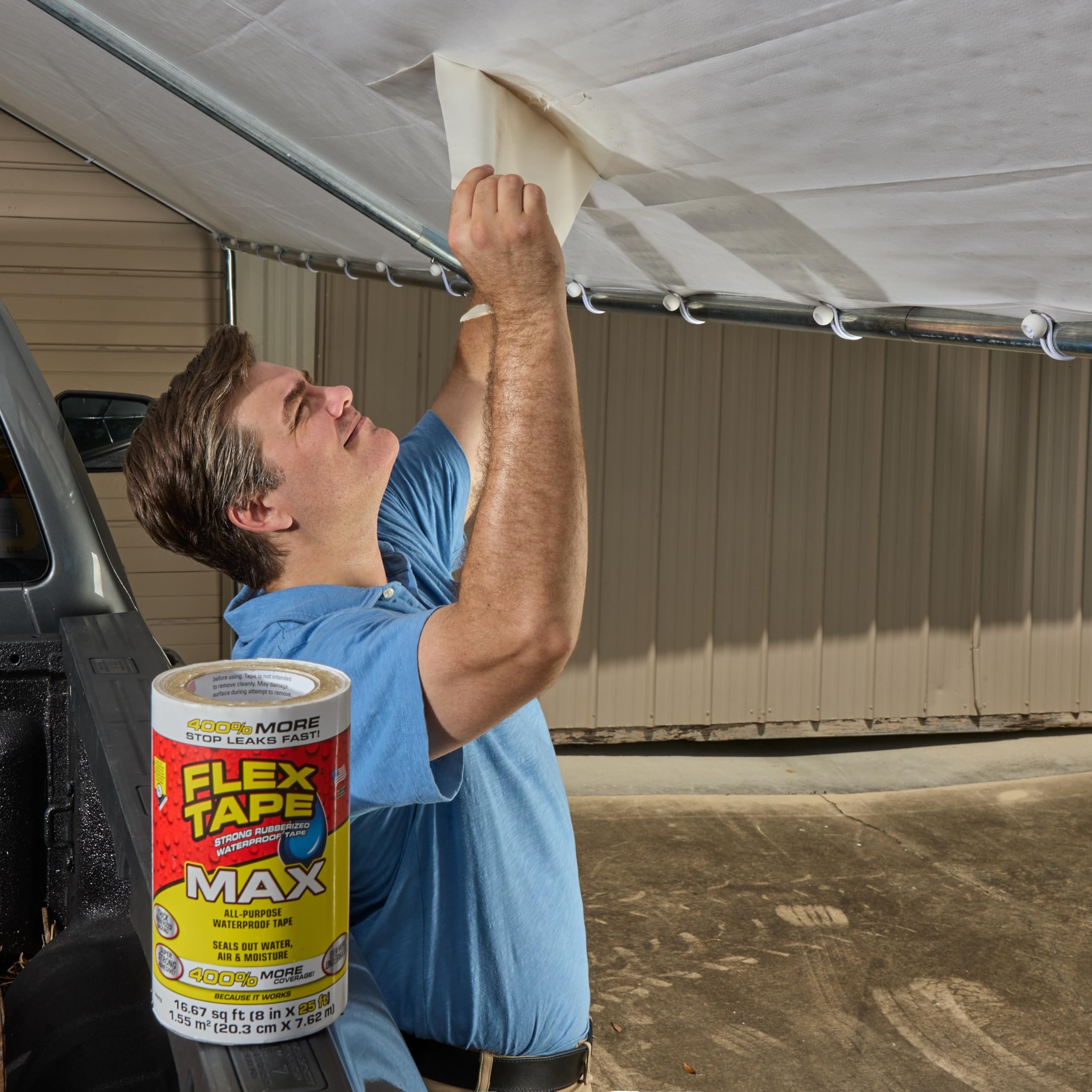 MAX Flex Tape, Original Thick Flexible Rubberized Waterproof Tape - Seal and Patch Leaks, Works Underwater, Indoor Outdoor - Home RV Roof and Pool Repairs, Clear, 4 in x 25 ft, Pack of 1