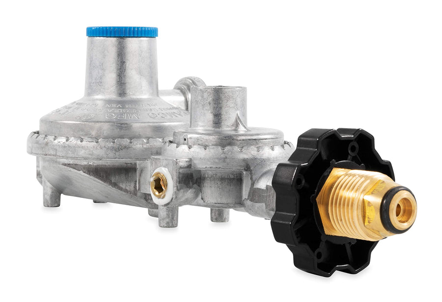 Horizontal Camco Two Stage Propane Regulator with POL