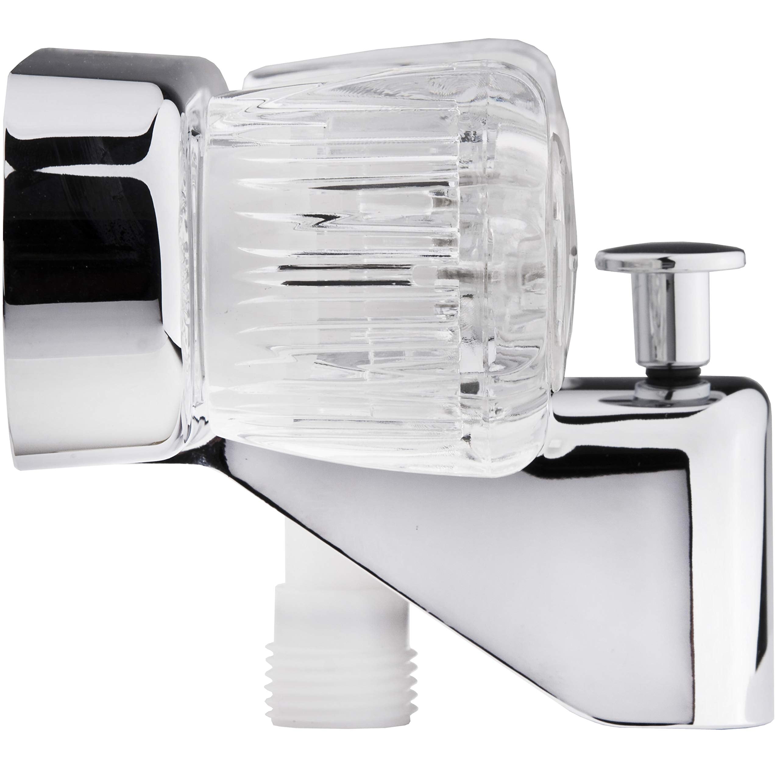 Dura Faucet RV Tub and Shower Faucet Valve Diverter DF-SA110A-CP with Crystal Acrylic Knobs (Chrome)