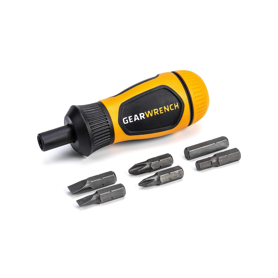 6-in-1 GEARWRENCH Stubby Ratcheting Multi-Bit Driver - 80061R