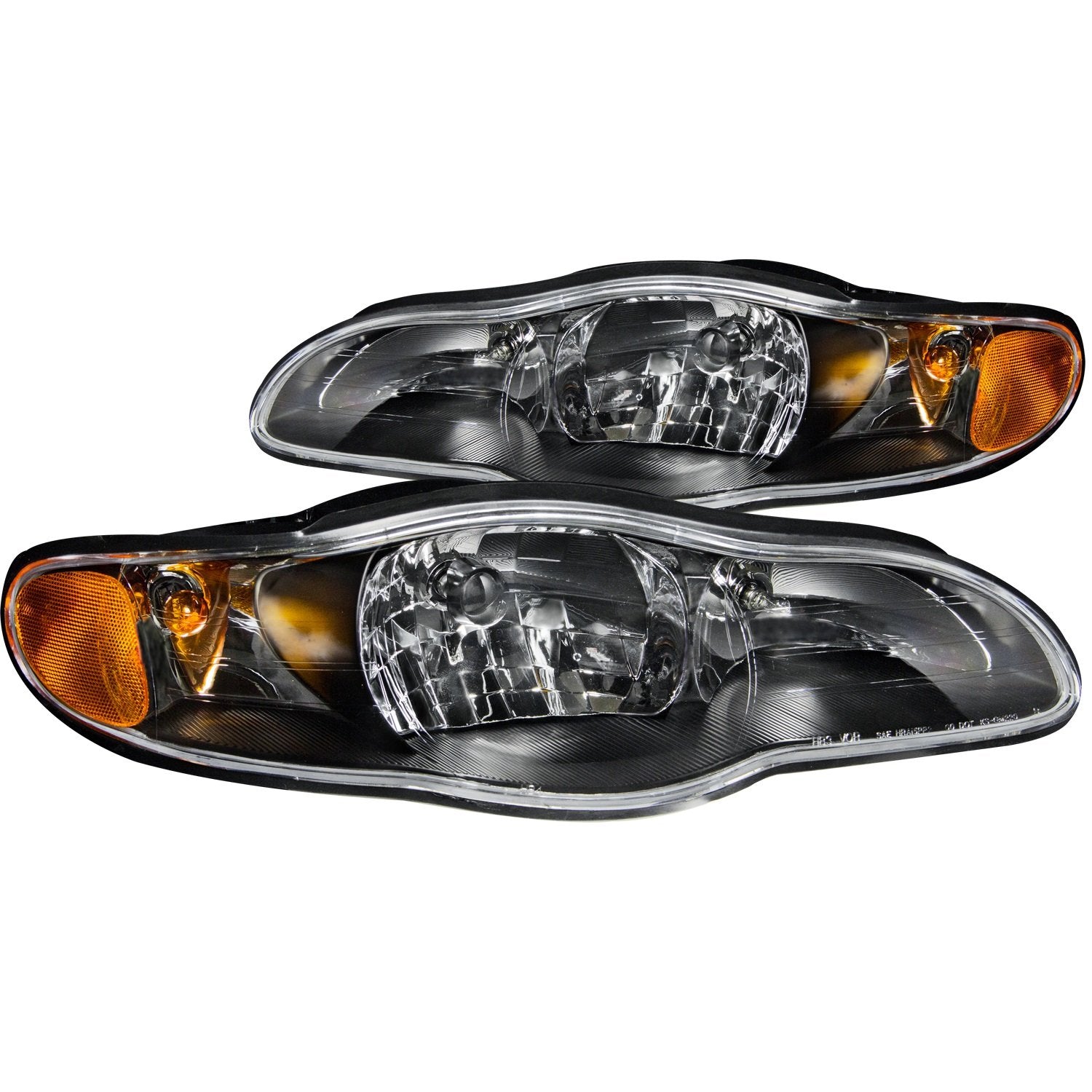 Chevrolet Monte Carlo Anzo USA 121165 Black With Amber Reflectors Headlight Assembly - (Sold in Pairs)