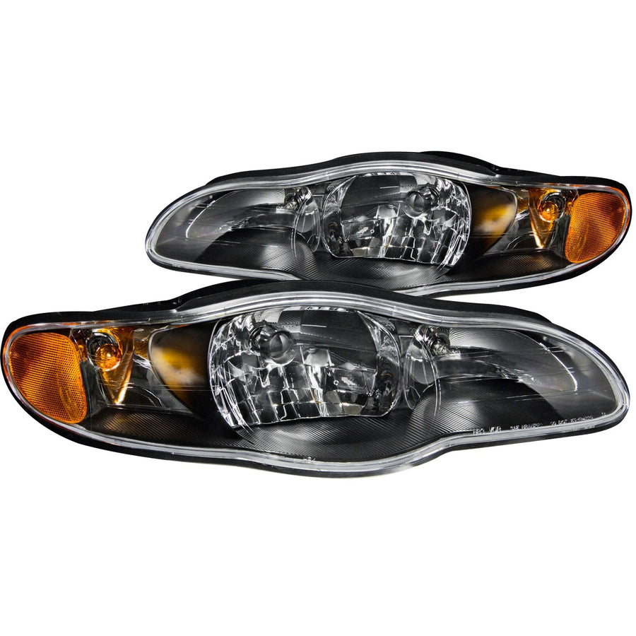 Chevrolet Monte Carlo Anzo USA 121165 Black With Amber Reflectors Headlight Assembly - (Sold in Pairs)