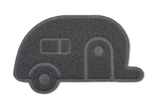Life is Better at The Campsite Camco 53116 Scrub Rug - 23-15/16" (W) x 15-5/16" (H), Gray Retro Travel Trailer
