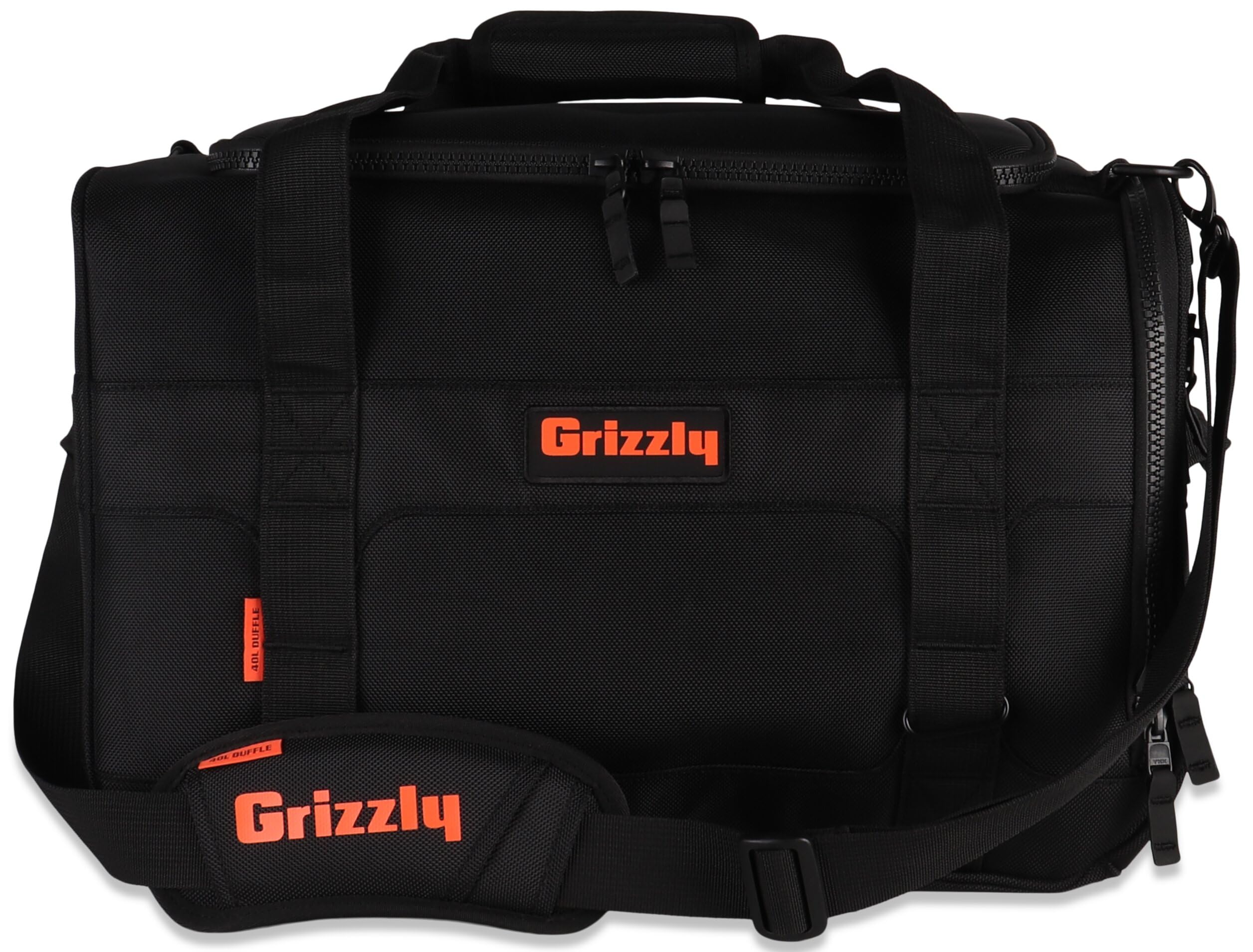 Duffle Grizzly 40 | Heavy-Duty Construction | Water-Resistant Base | 40L Capacity | Large Storage Pocket | Blackout