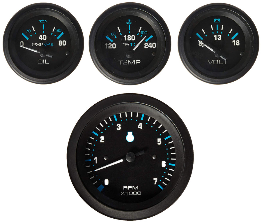 Eclipse Sierra International 69726P Twin Engine Add On IB/IO Gauge Set Includes Tach, Oil Press & Water Temp Gauges