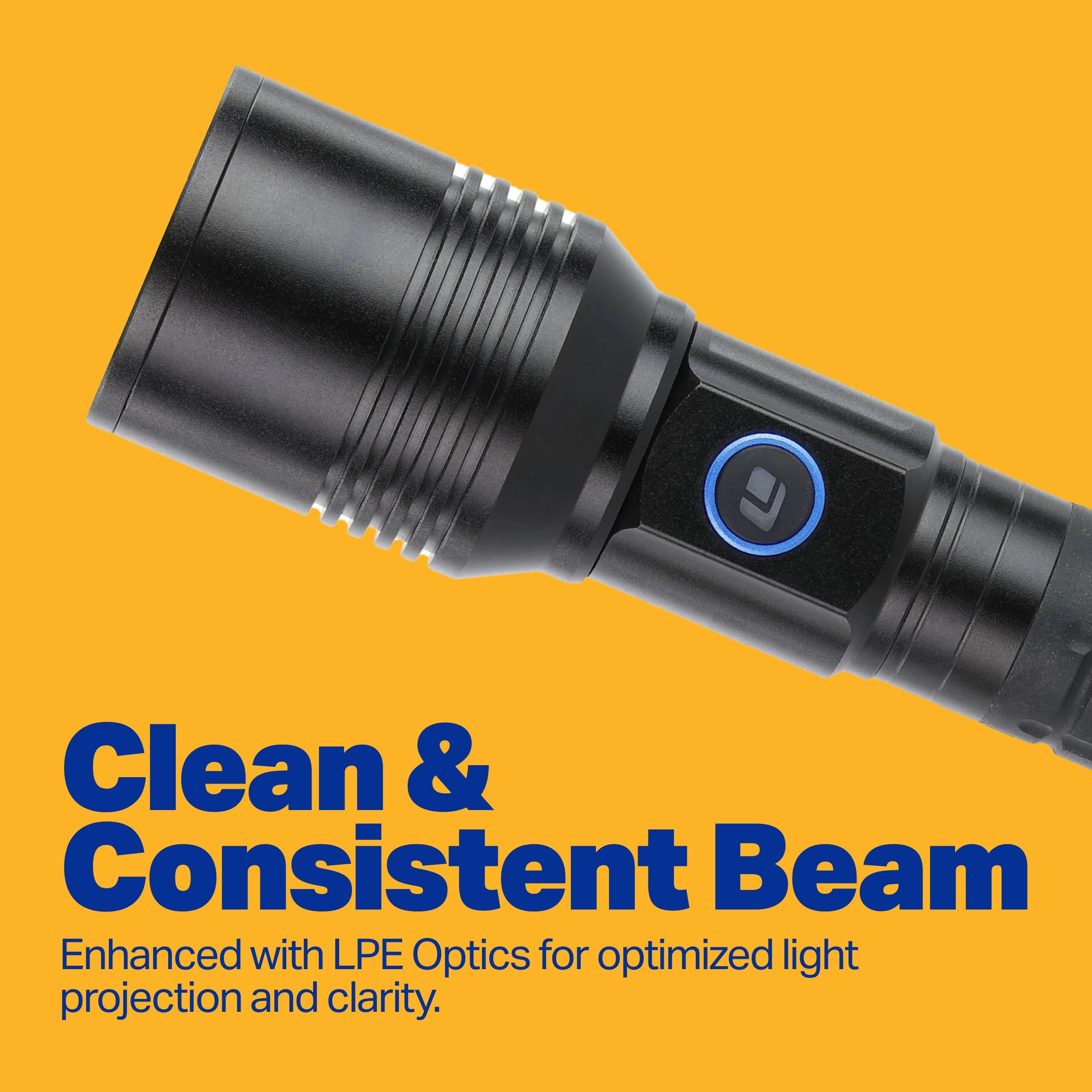 Rechargeable LUXPRO XP1105 Dual-Power LED Flashlight - Bright Flashlight with Power Bank - Features Ergonomic Grip & LPE Optics