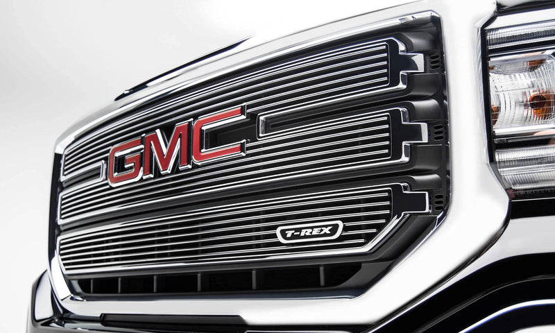 2016-2018 Sierra 1500 SLT T-Rex Grilles Billet Grille, Polished, 3 Pc, Overlay - PN #21215