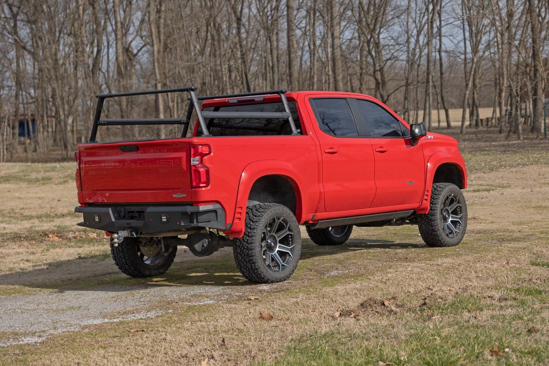 Rough Country Bed Rack Full-Height for Chevy Silverado 1500 (2019–2026 & Refresh) 5'8" Short Bed - Modular Aluminum Truck Rack for Cargo Racks, Rooftop Tents, Ladders & Overland Gear