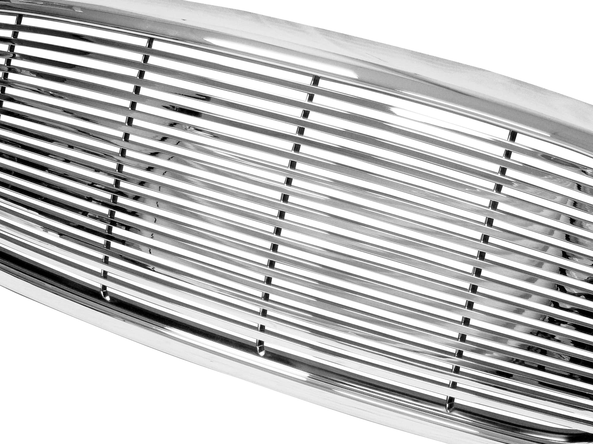 Horizontal Front Hood Grille Armordillo USA 7147843 - Chrome Fits 2002-2005 Dodge Ram 1500