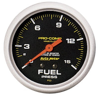 Auto Meter Pro-Comp 5411 Liquid-Filled Mechanical Fuel Pressure Gauge