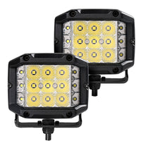 Xplor Lighting: Bright Series Go Rhino 4x3 Sideline LED Cube Flood Light Kit (Pair) | Surface Mount (Threaded Stud Mount) Aluminum, Black | 732360T