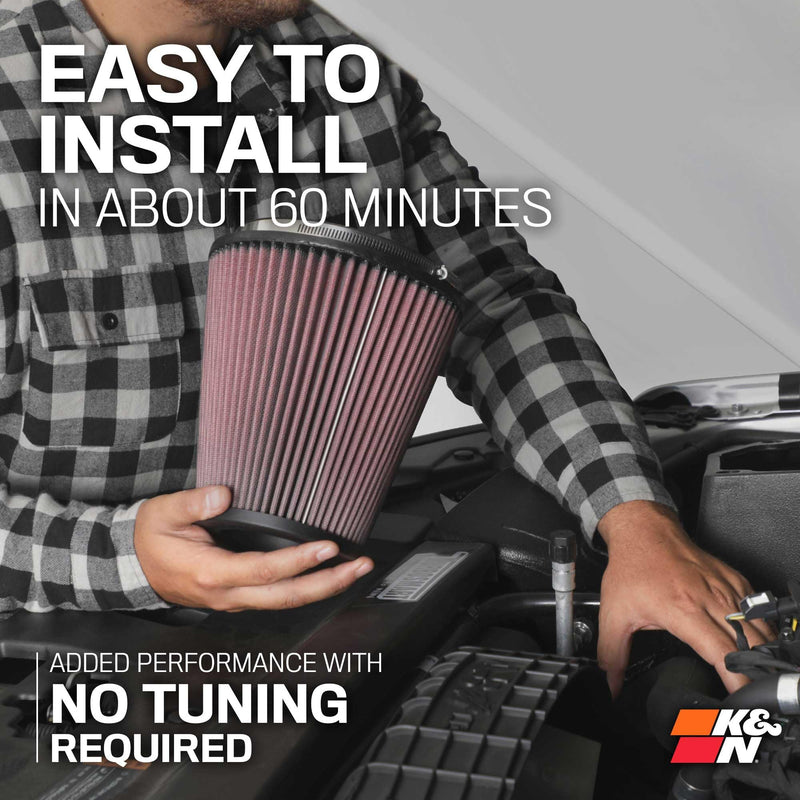 Cold Air Intake System K&N: High-Flow Air-Filter, Increase Performance & Horsepower: Compatible with 2022-2024 JEEP Grand Cherokee, 63-1595
