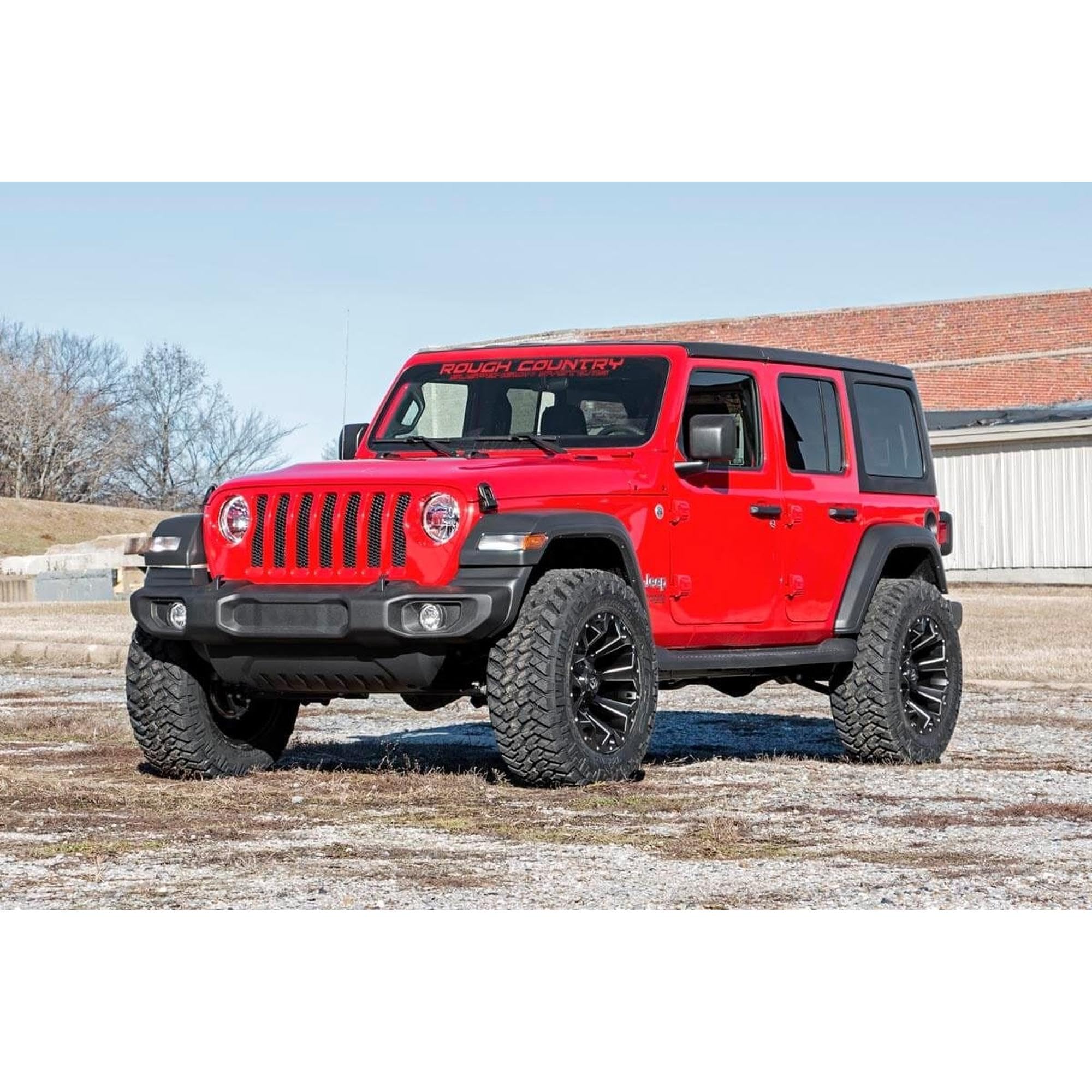 Rough Country 2.5" Lift Kit for Jeep Wrangler JL Unlimited Rubicon w/ M1 Shocks (2018-2023) 4-Door - Fits up to 35" Tires