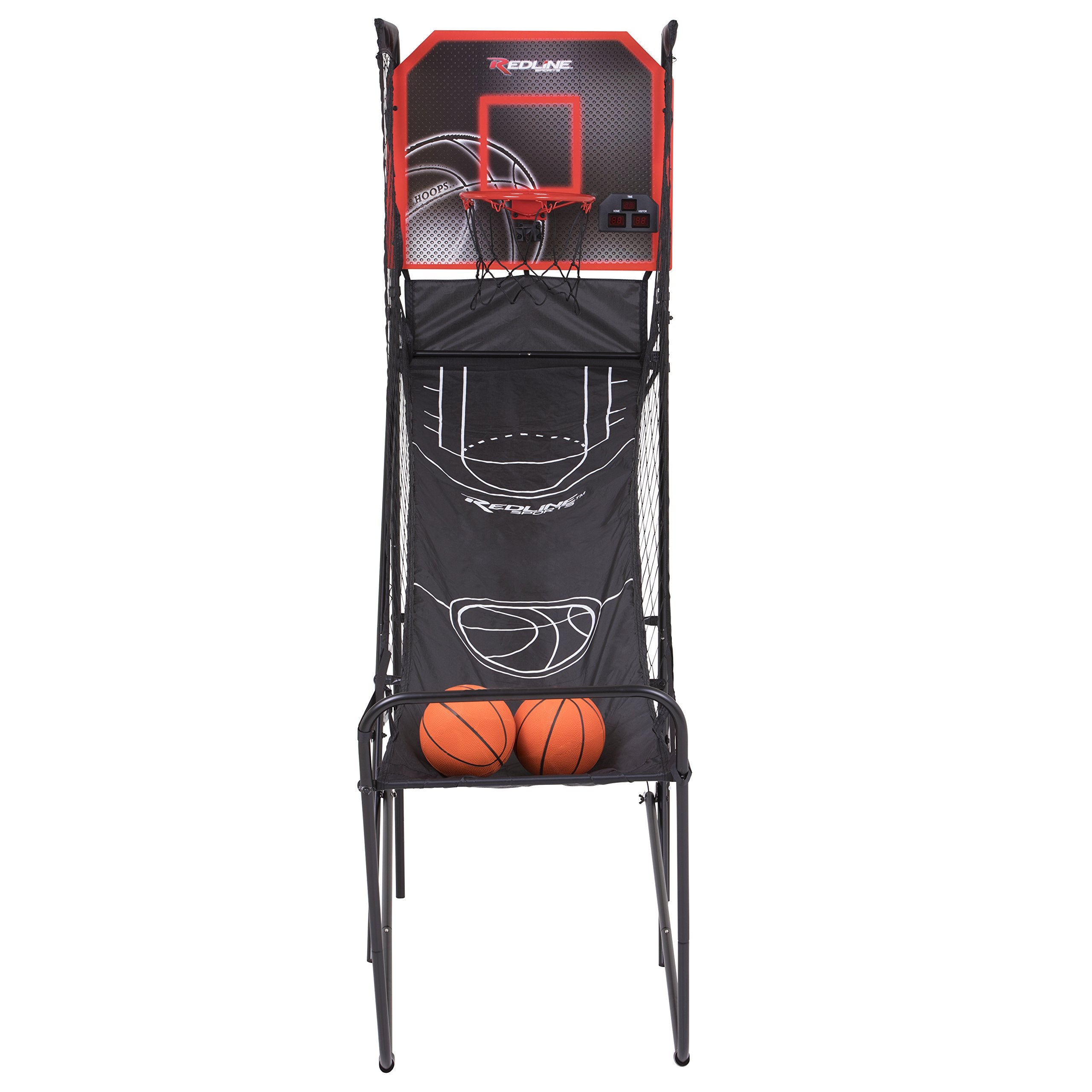 Alley-Oop Redline Single Basketball Shootout with Quick Connect Easy-to-Assemble Frame and Compact Fold-up Design for Easy Storage 26 pounds