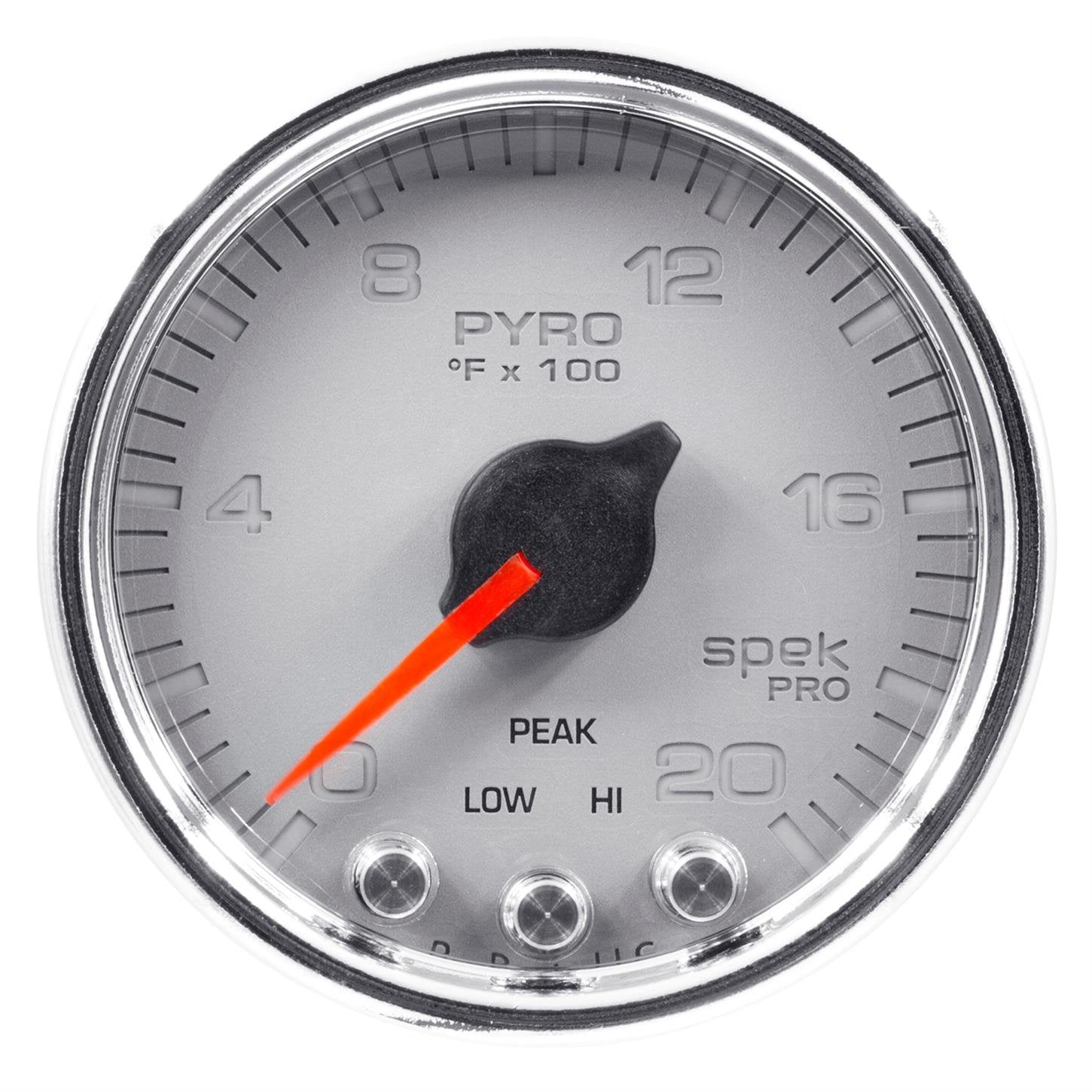 AutoMeter Gauge P31021 Pyrometer (EGT) (Spek-Pro 2 1/16", 2000ºf, Stepper Motorwith Peak & Warn, Slvr/Chrm, Spek-Pro)