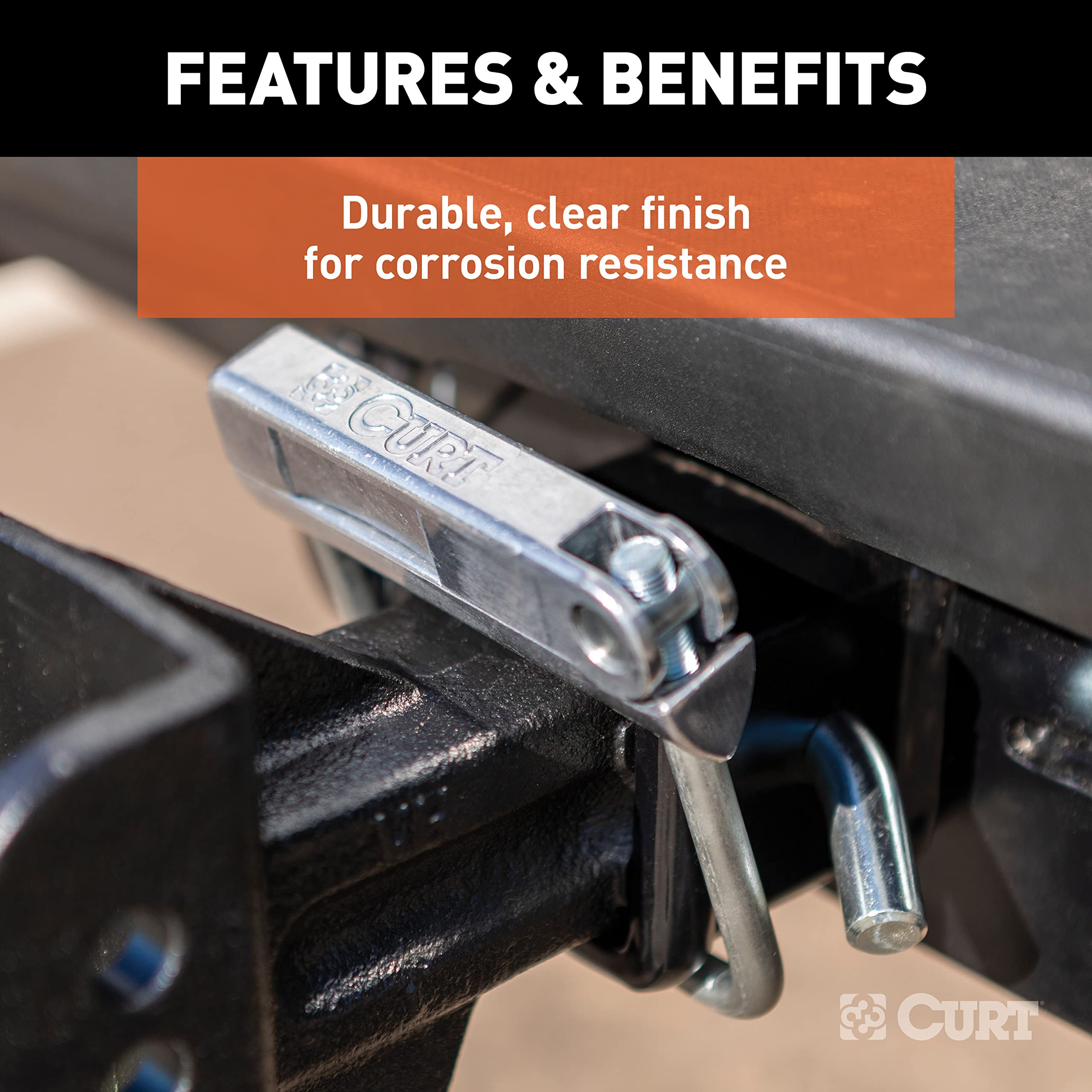 No-Tool CURT Anti-Rattle Hitch Clamp Tightener for 2-1/2-Inch Receiver, Hollow or Solid Shanks