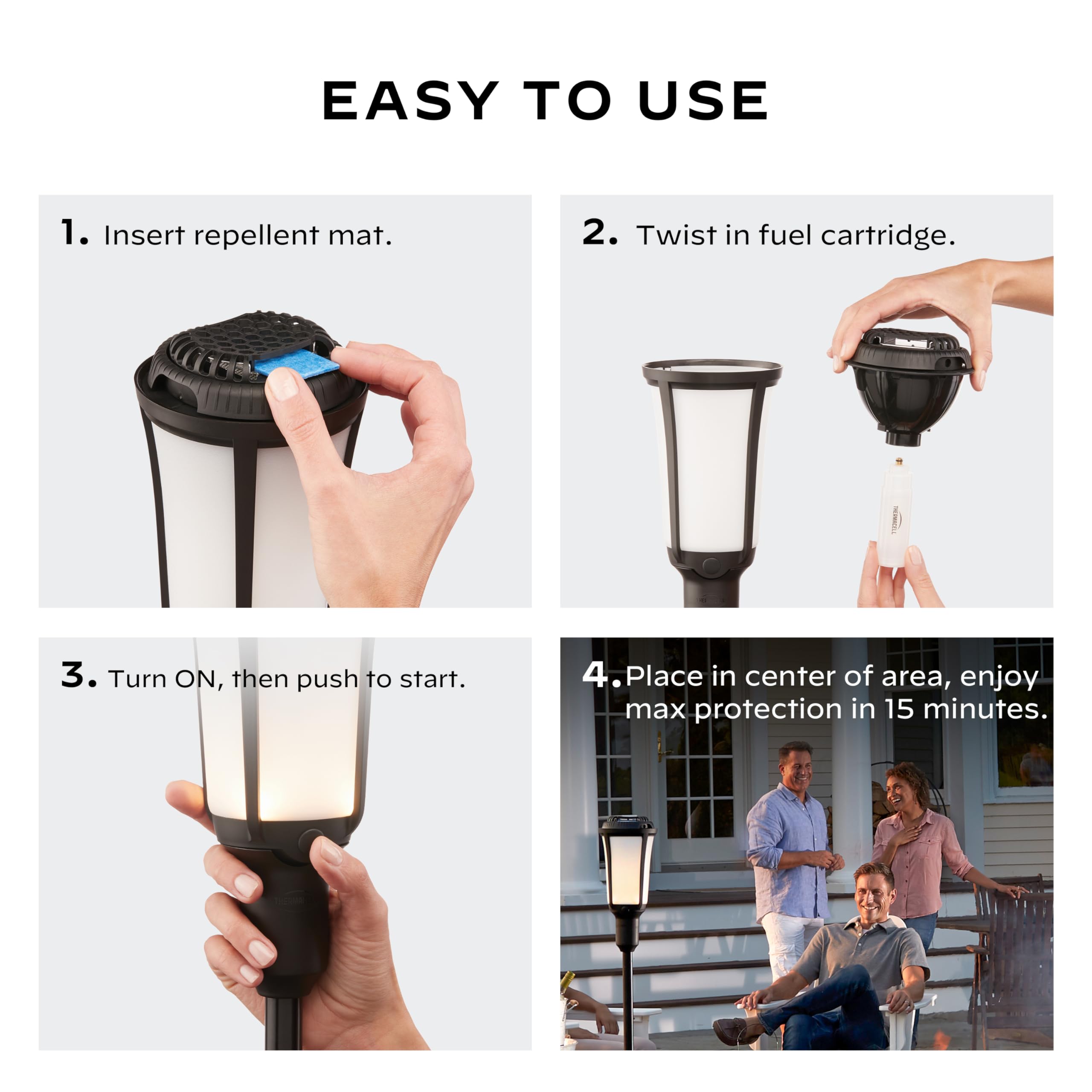 Mosquito Repellent Torch Thermacell; Includes 12-Hour Refill; 15 Foot Zone of Mosquito Protection; Effective Mosquito Repellent for Patio; Bug Spray Alternative; Scent Free