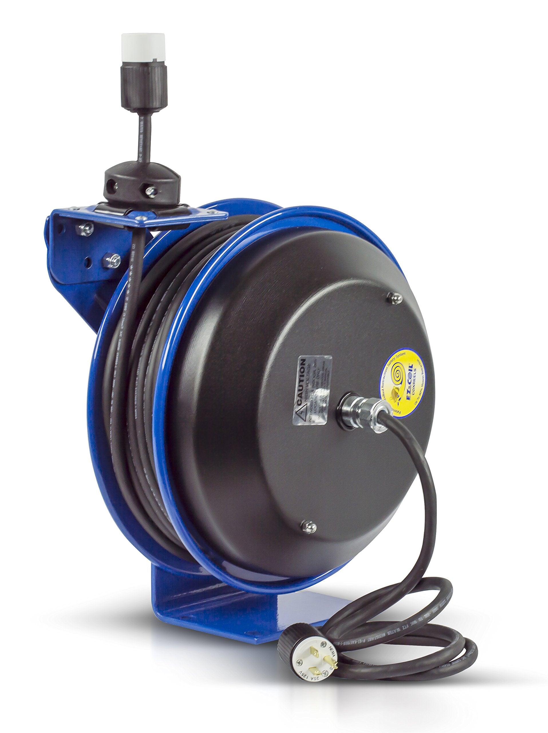 Coxreels Power Cord Reel EZ-Coil Safety Series with Single Receptacle - 50 Ft., Model# EZ-PC13-5012-A