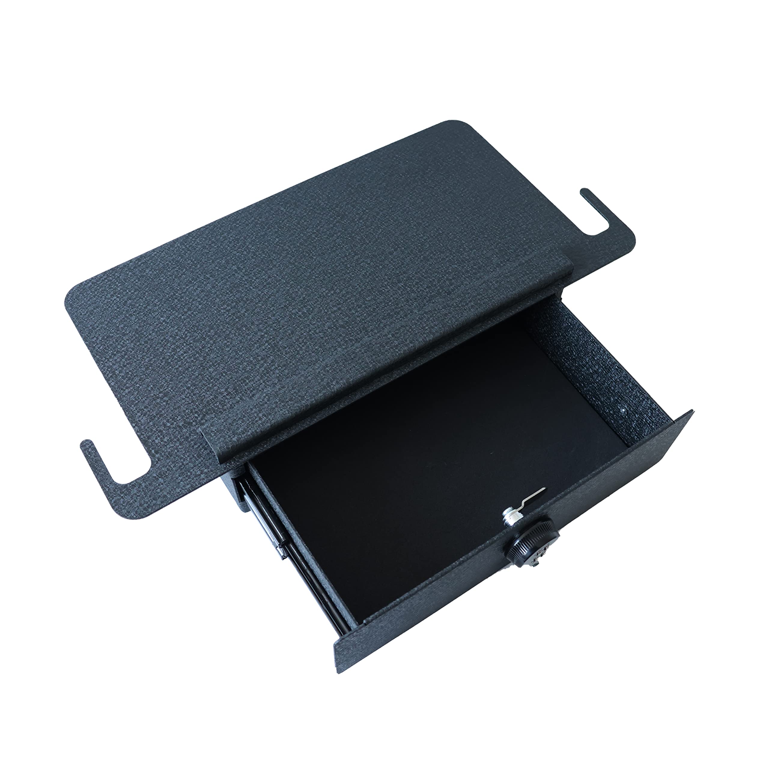Under Seat Storage Console Safe Black Horse, Black Gun Box Organizer, with 4 Digit Combination Resettable Lock Compatible with 2021-2023 Tesla Y-UASTY01