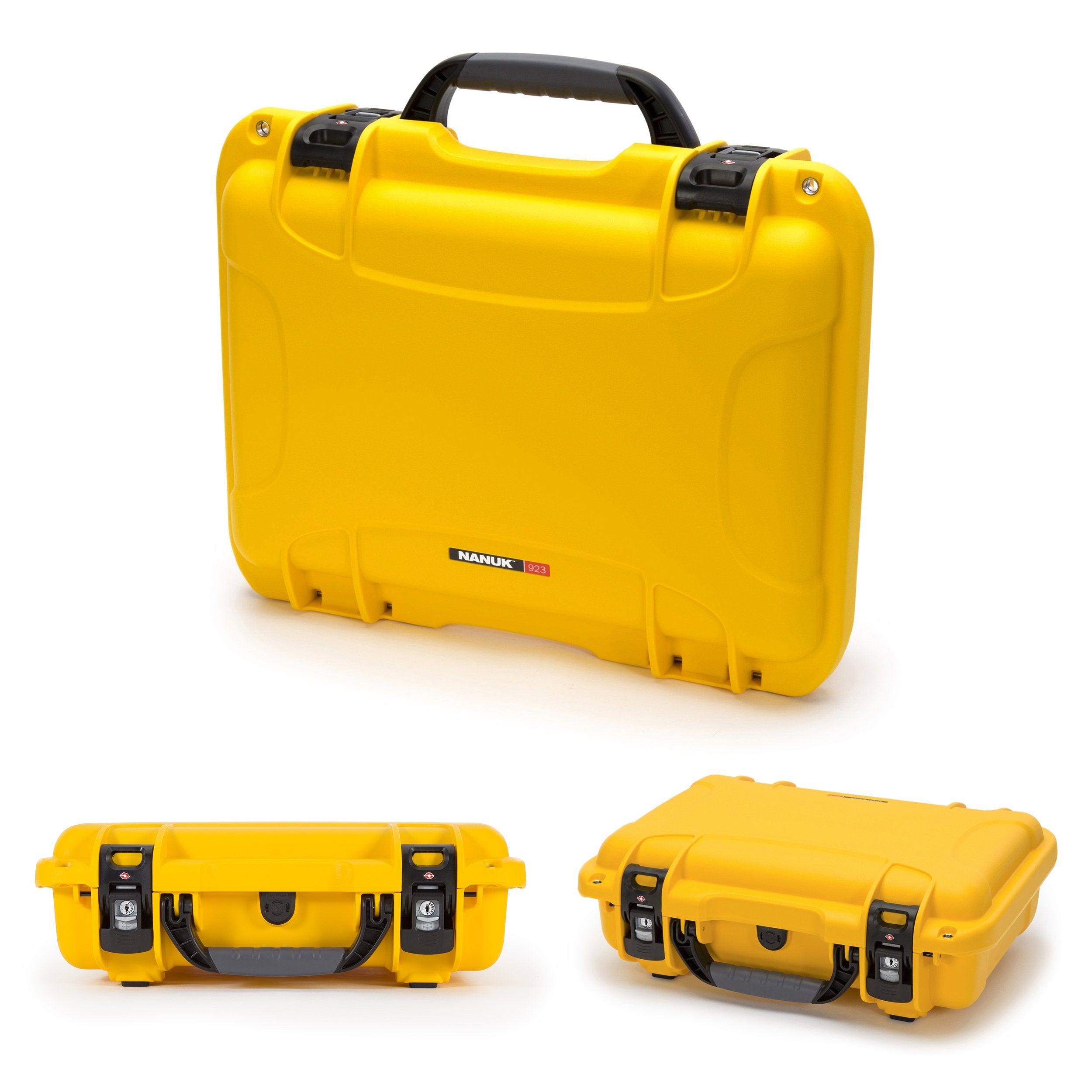 Waterproof Nanuk 923 Hard Case with Padded Dividers and Incorporated TSA Approved Travel Lock Latches - Yellow