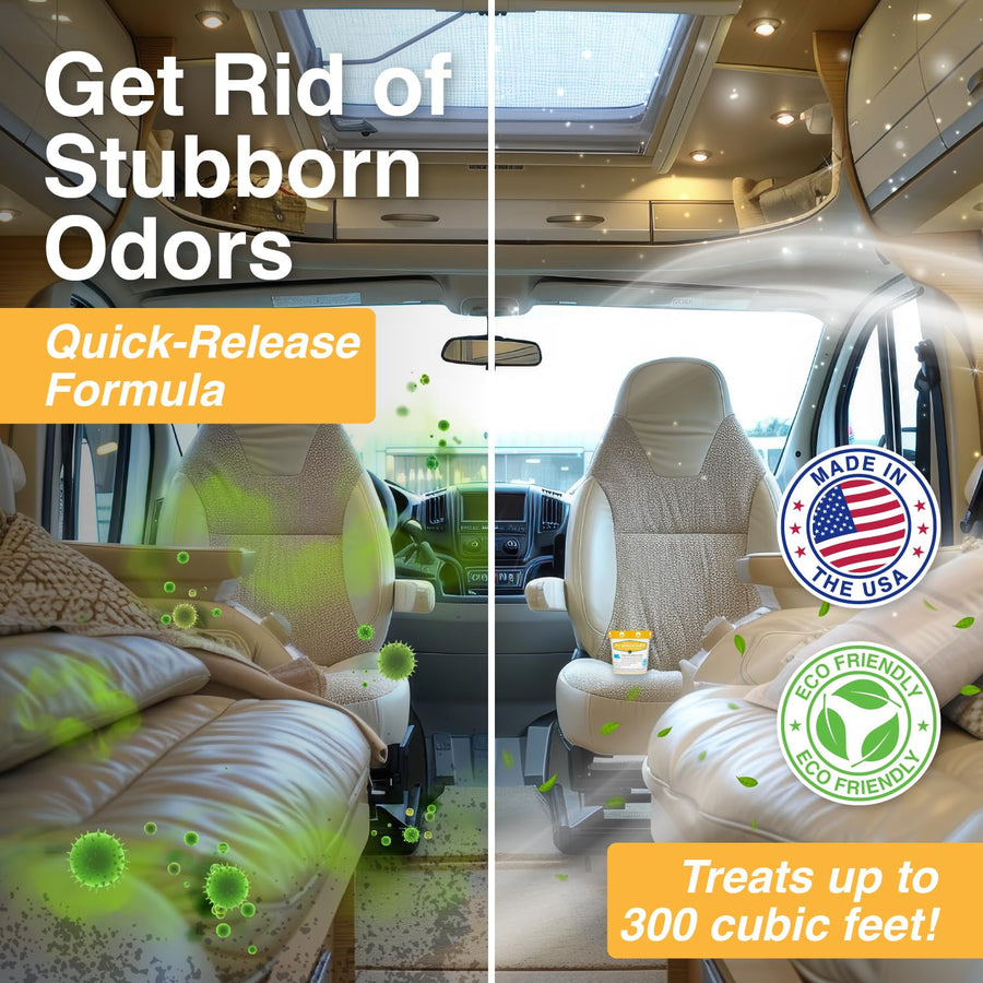 Biocide Systems RV Shocker Strong Odor Eliminator for Trailer & Camper, Eco-Friendly Chlorine Dioxide Odor Bomb for Motorhome Up to 400 Square Feet of Floor Space