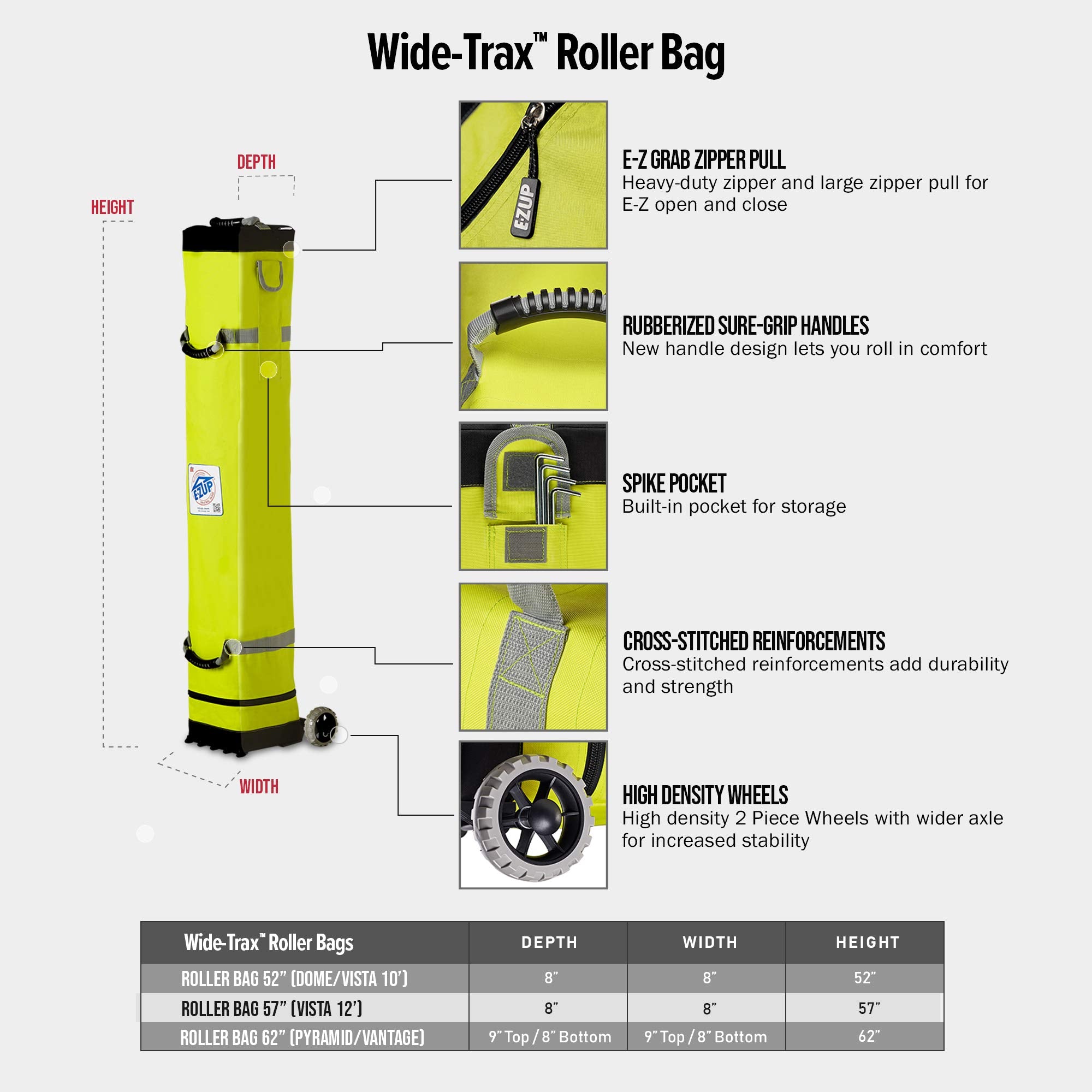 E-Z UP Instant Shelter Dome Canopy, 10' x 10', Vented Top with Wide-Trax Roller Bag & 4 Piece Spike Set, Splash