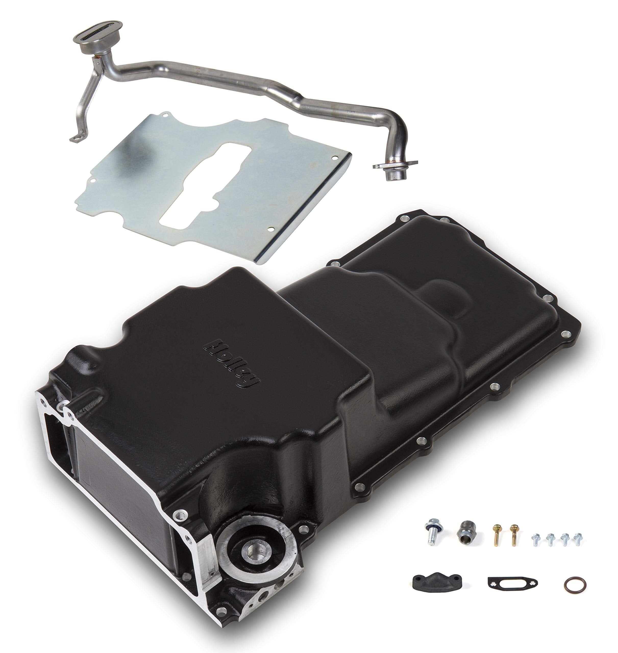 Holley LS Swap Oil Pan 302-2BK - Carbon Black Ceramic - additional front clearance