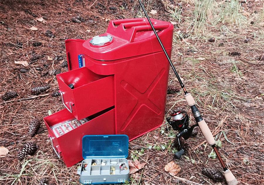 Trail Can RAMPAGE PRODUCTS Utility/Tool Box | Red, Fits 5-Gallon Metal Gas Can Mounts | 86619 | Universal Fit