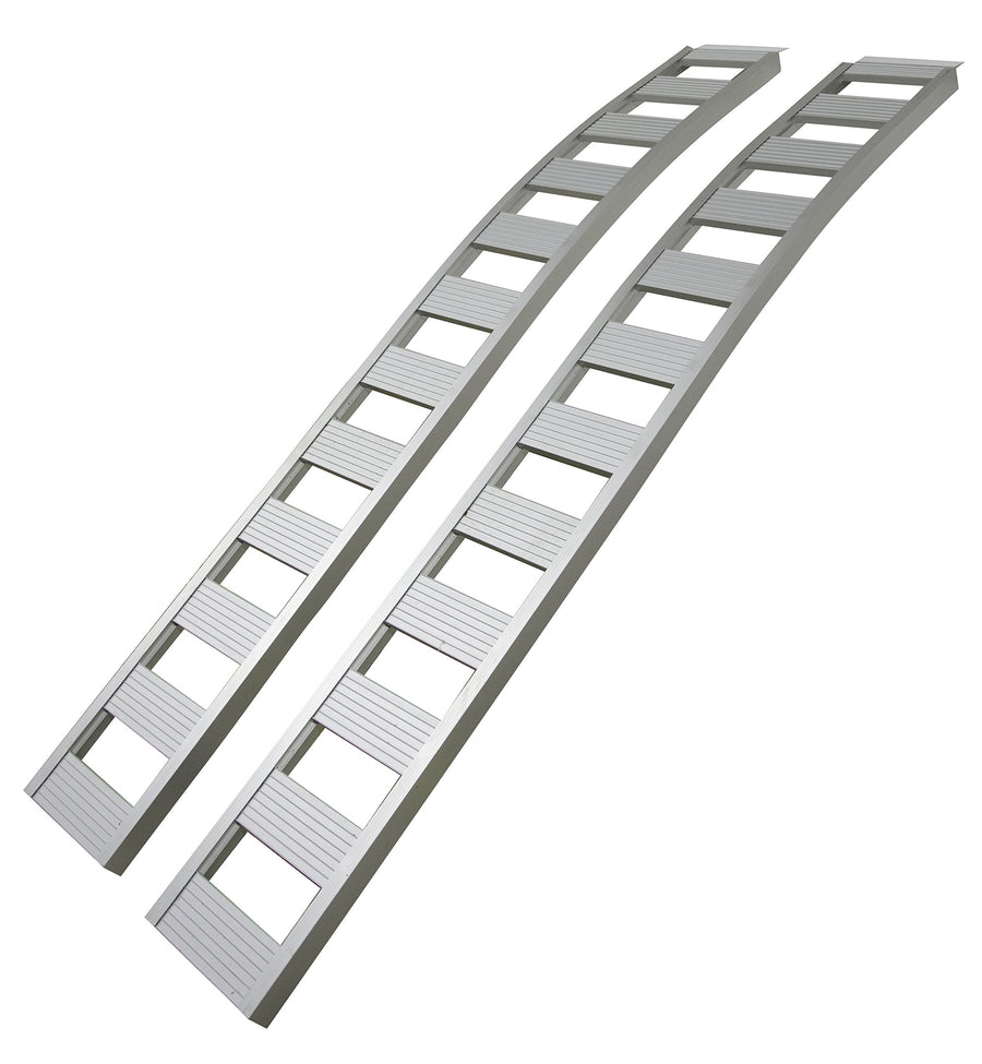 90" Long Erickson 07451 Silver Aluminum Non-Folding Arched Ramp, 2 Pack
