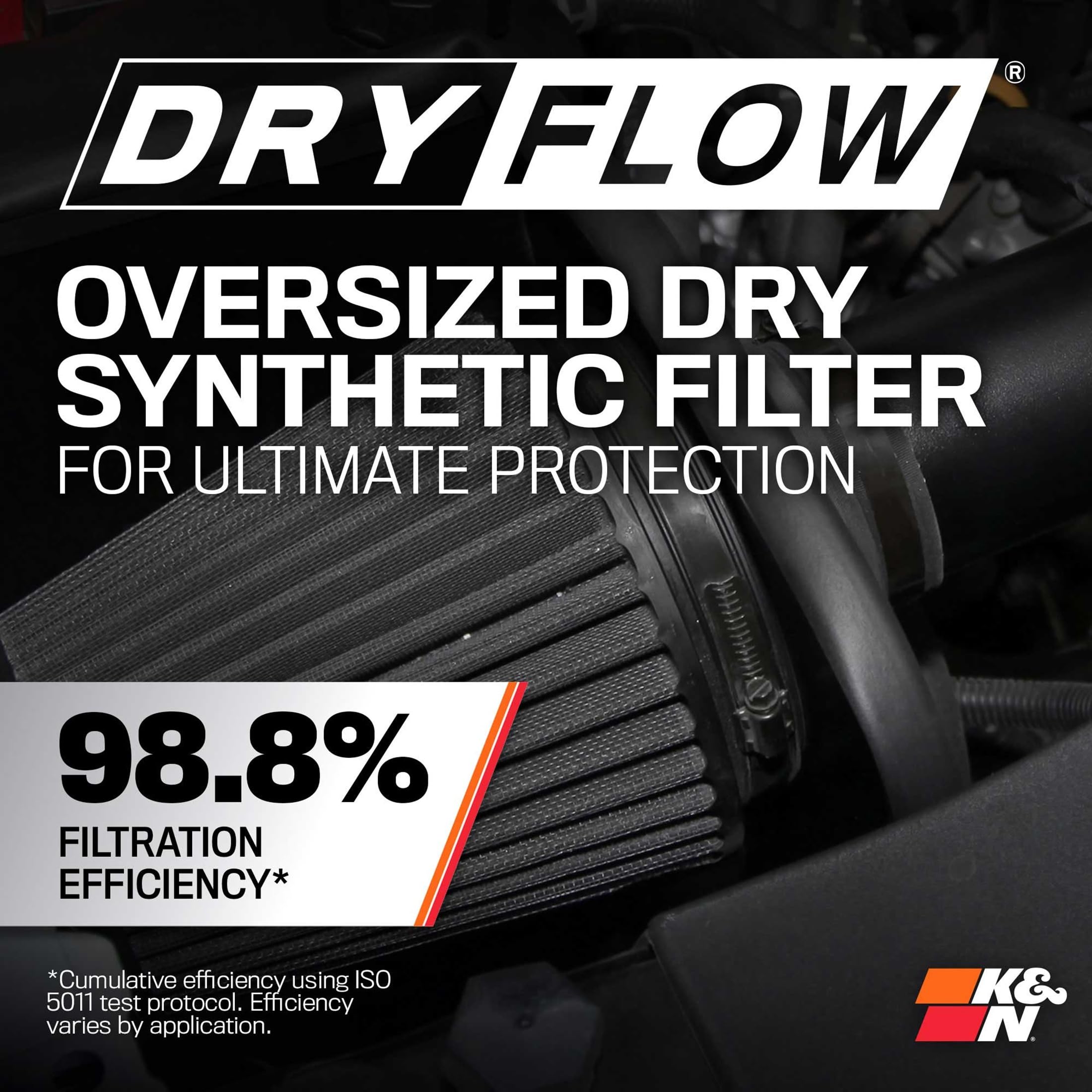 Cold Air Intake System K&N: Dry-Flow Air Filter, Increase Performance & Towing: Compatible with 2009-2014 Chevy/GMC/Cadillac Silverado, Suburban, Tahoe, Sierra, Yukon, Escalade, Avalanche, 71-3070