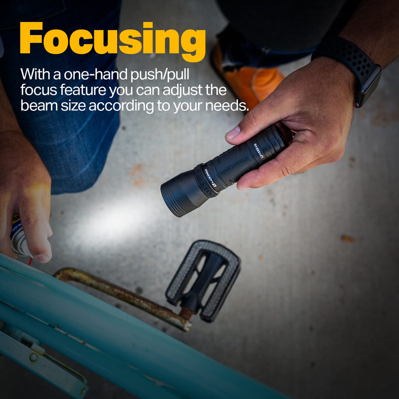 Zoom Focus LUXPRO CREE LED Flashlight High Lumen Tactical Handheld with TackGrip (LP1035V2)