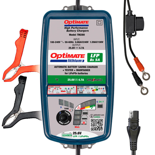 Optimate 5A Lithium 8s 10-Step 25.6V/26.4V High Performance Battery Saving Charger & Maintainer