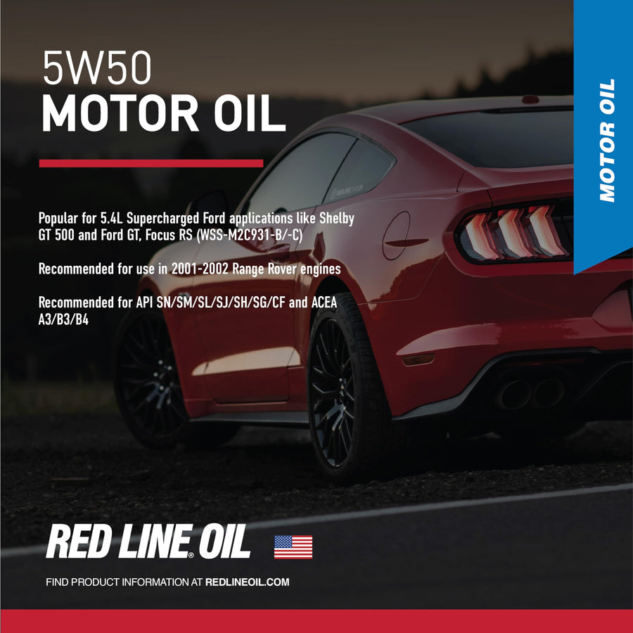 5W50 Red Line SAE Fully Synthetic Motor Oil - 1 Gallon