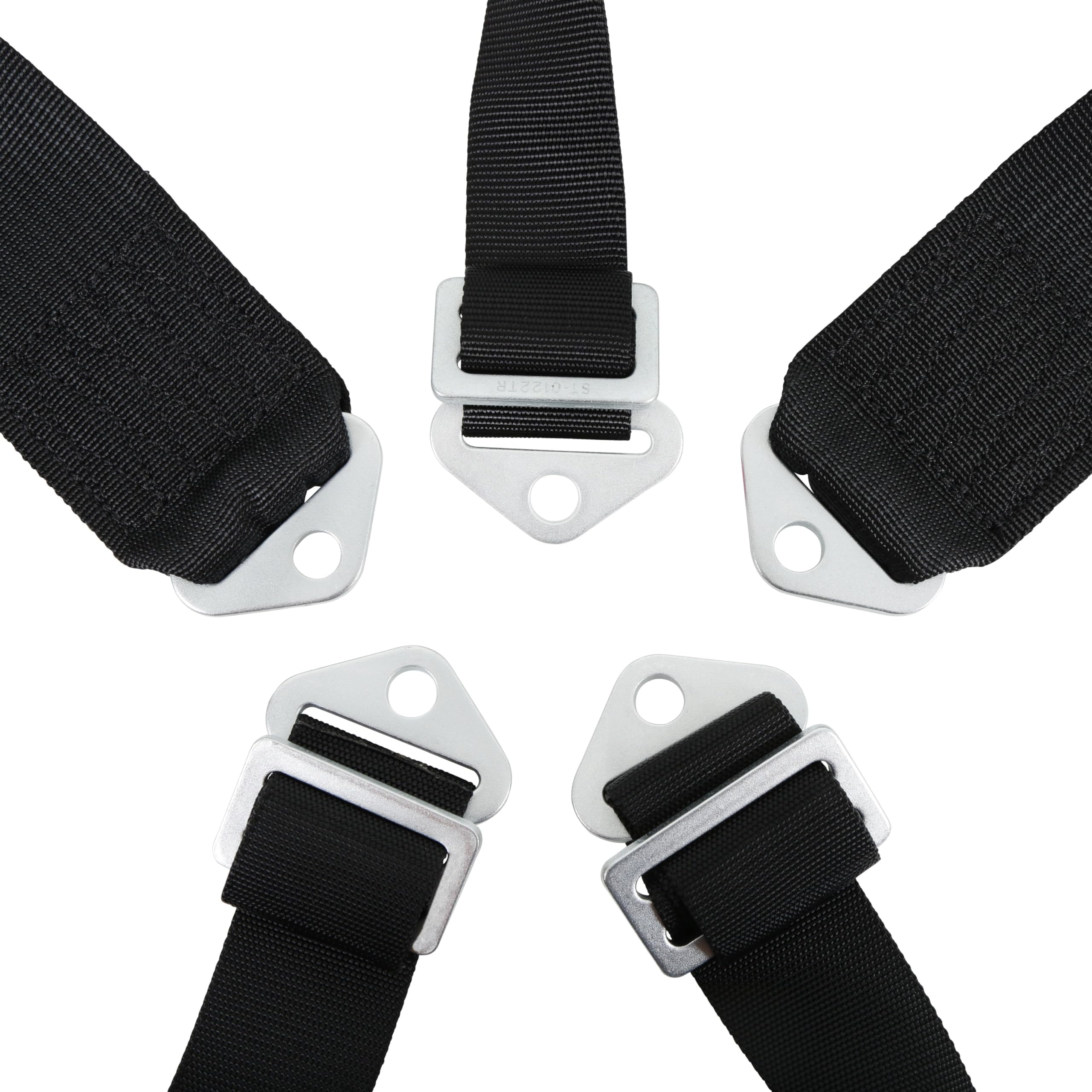 SIMPSON 29063BKH Safety Harness - 5 Point - Latch and Link - SFI 16.1 - Pull Down Adjust - Bolt-in - Individual Harness - Black - Kit