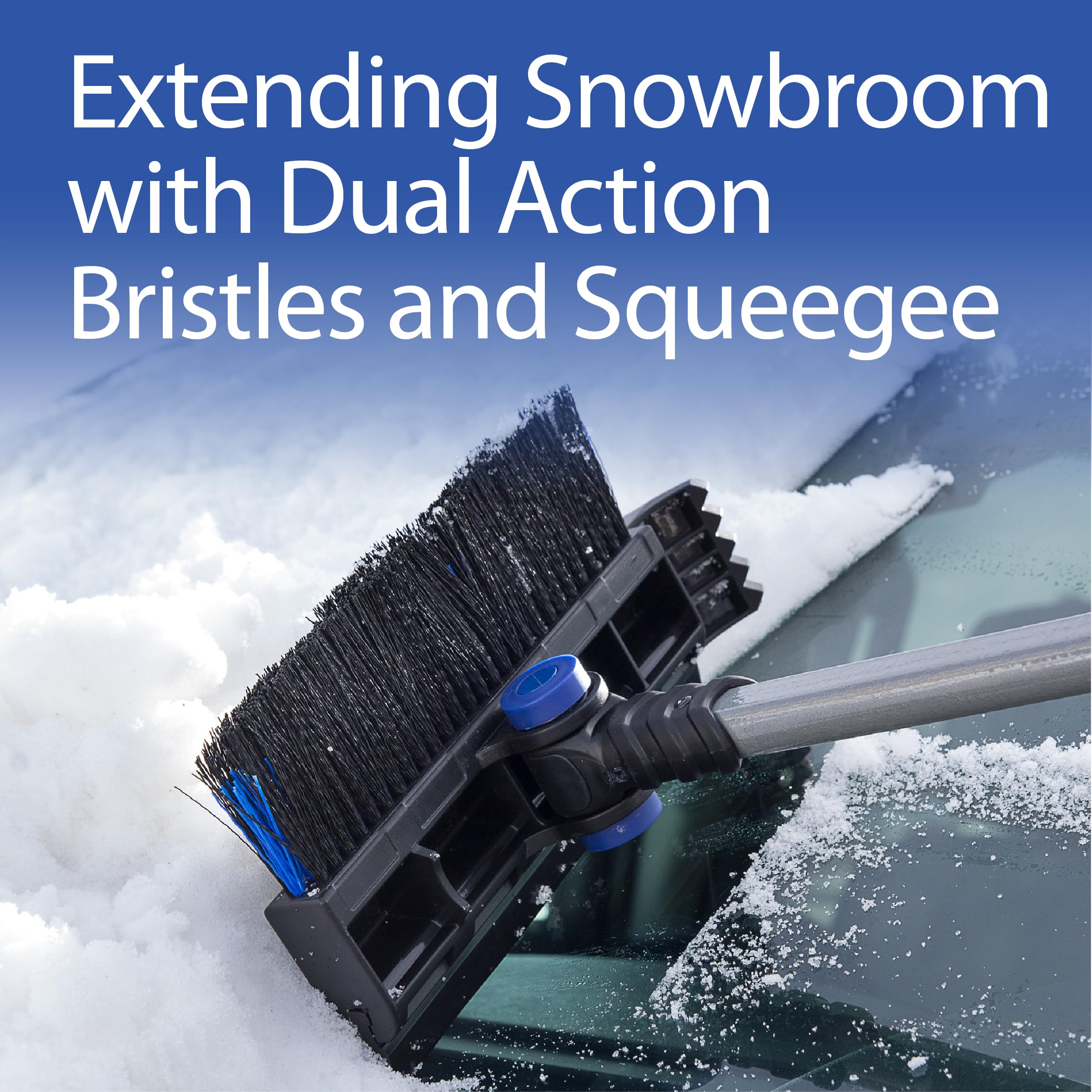 Ice Crusher SubZero 16619 51" Dual Head Pivoting Snowbroom and Squeegee with Integrated Ice Scraper