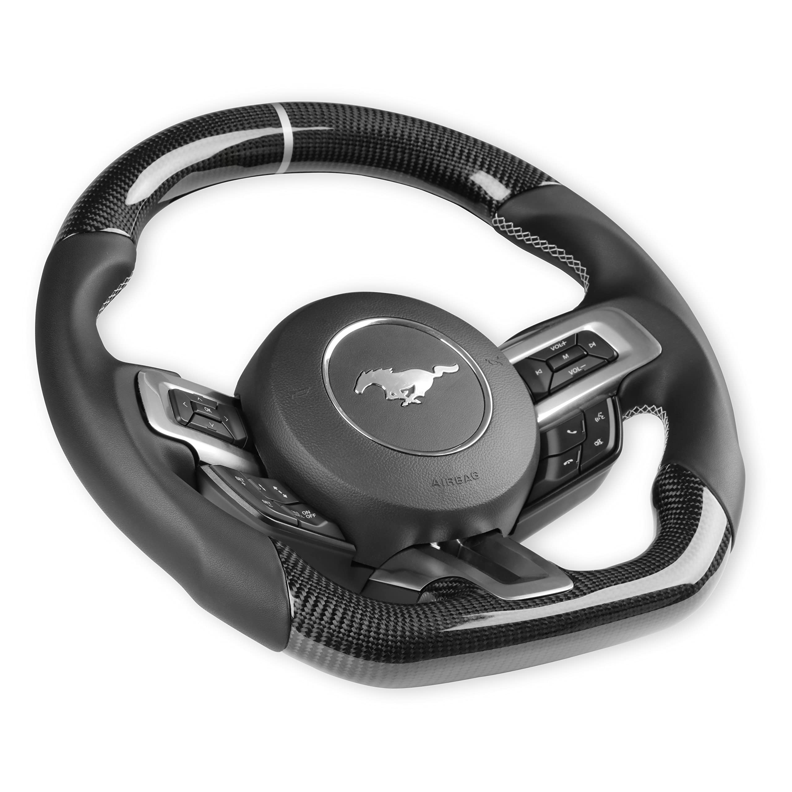 MU950-09 Steering Wheel - Carbon Fiber with Leather Grips Drake Muscle Cars