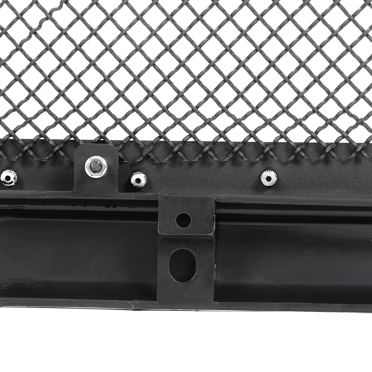 Glossy Black SPEC-D TUNING Rivet Bolt Mesh Style Front Hood Grille w/Shell Compatible with 2002-2005 Dodge Ram 1500, 2003-2005 Dodge Ram 2500 3500