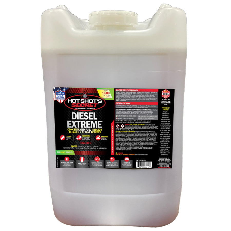 Diesel Extreme Hot Shot's Secret 5 Gallon, Concentrated Fuel System Cleaner, Diesel Fuel Additive, Injector Cleaner - Increases MPG & Restores Engine Performance